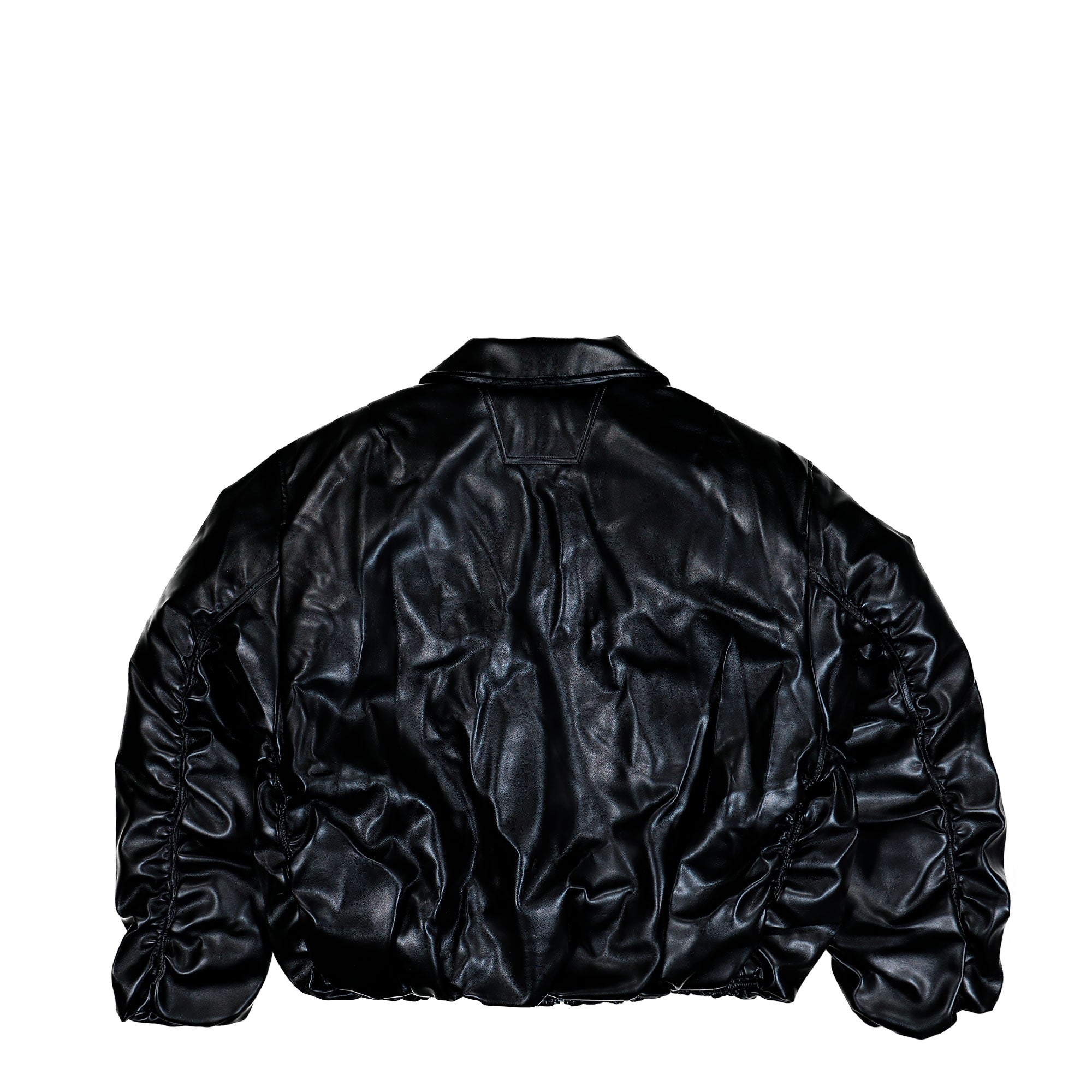 Faux Leather Puffer Bomber Jacket | GATE