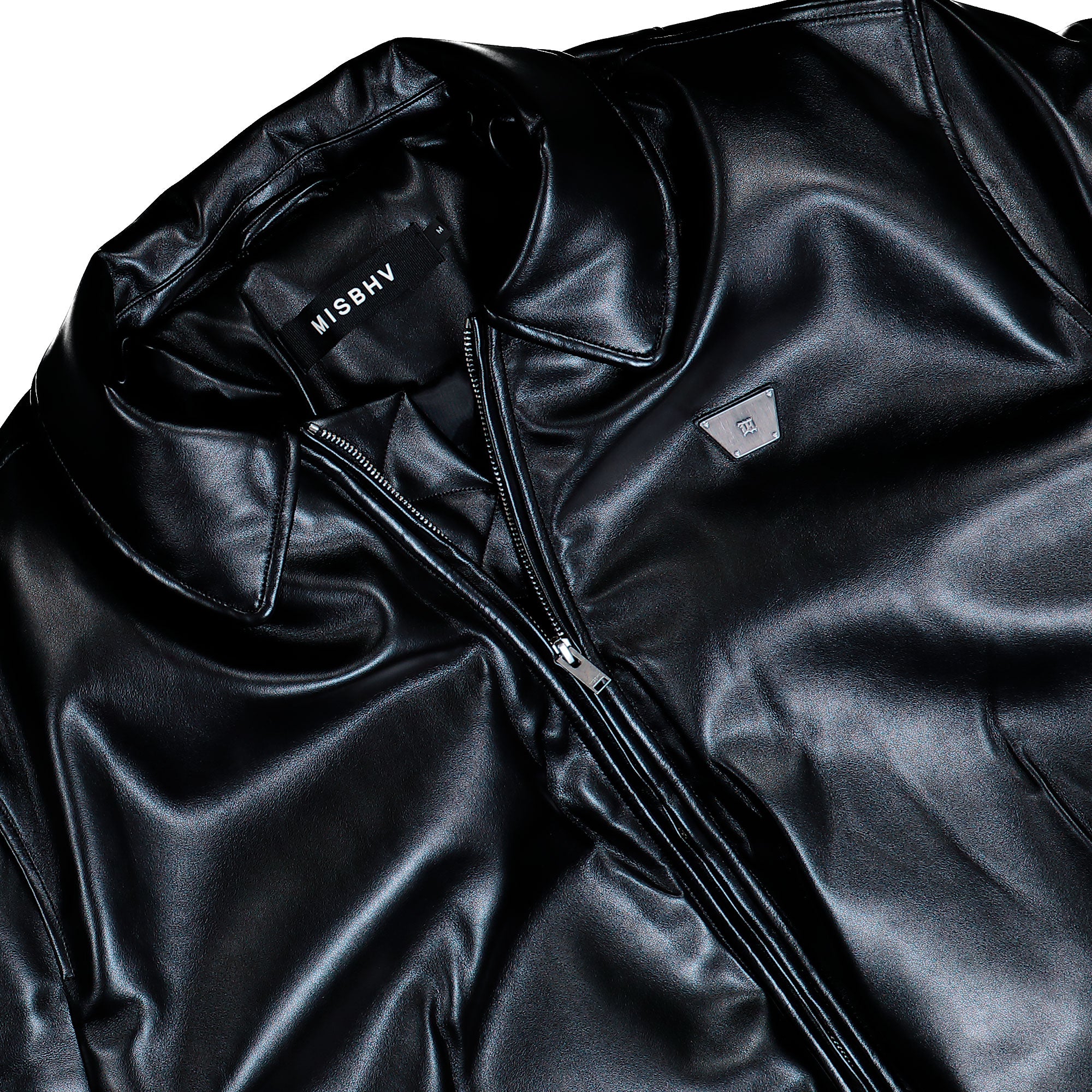 Faux Leather Puffer Bomber Jacket | GATE