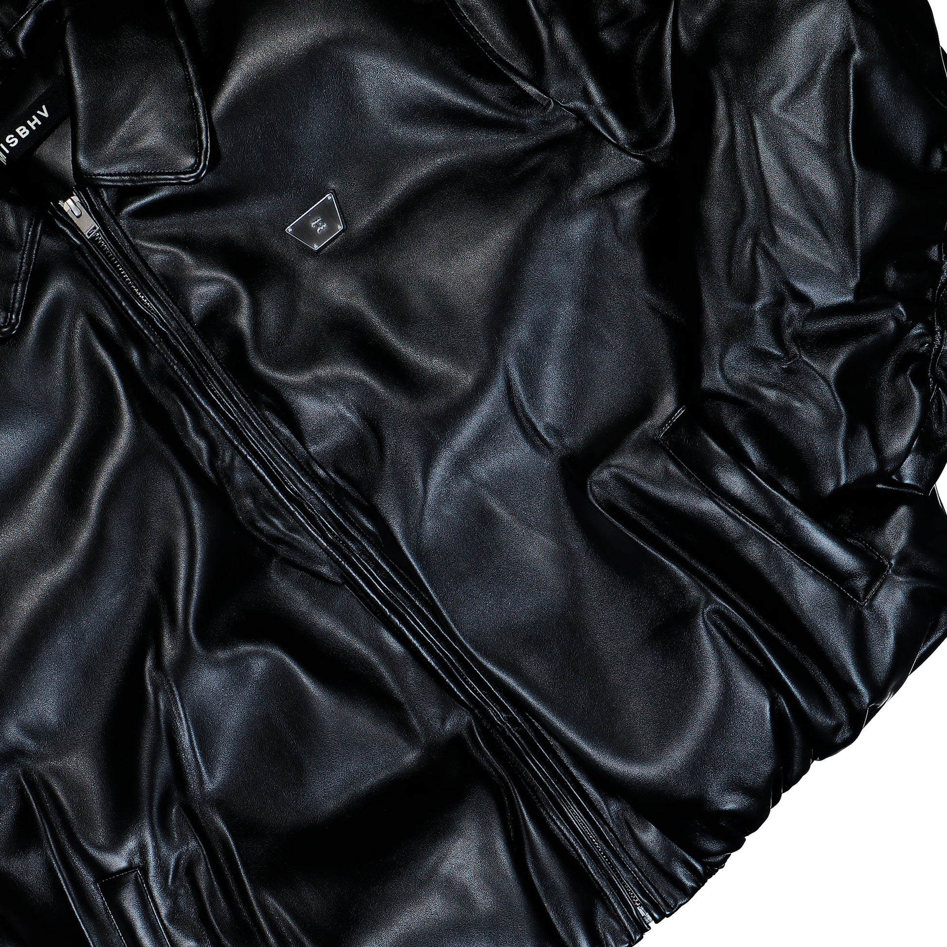 MISBHV Faux Leather Puffer Bomber Jacket Black Jackets 251M427 Detail View 4 | GATE