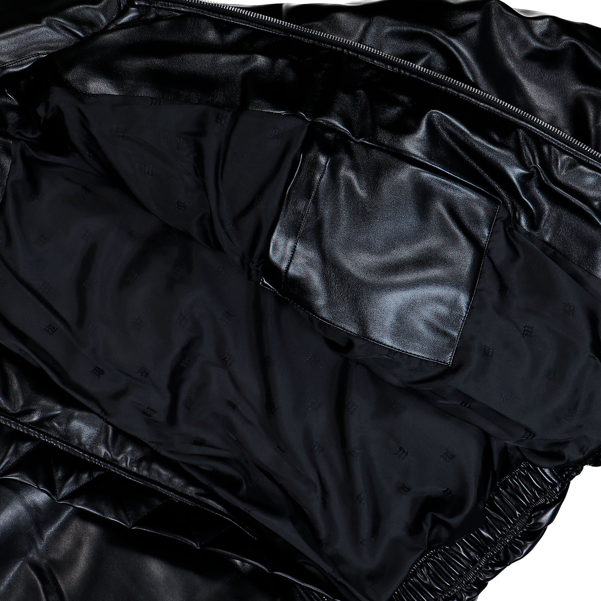 MISBHV Faux Leather Puffer Bomber Jacket Black Jackets 251M427 Detail View 5 | GATE