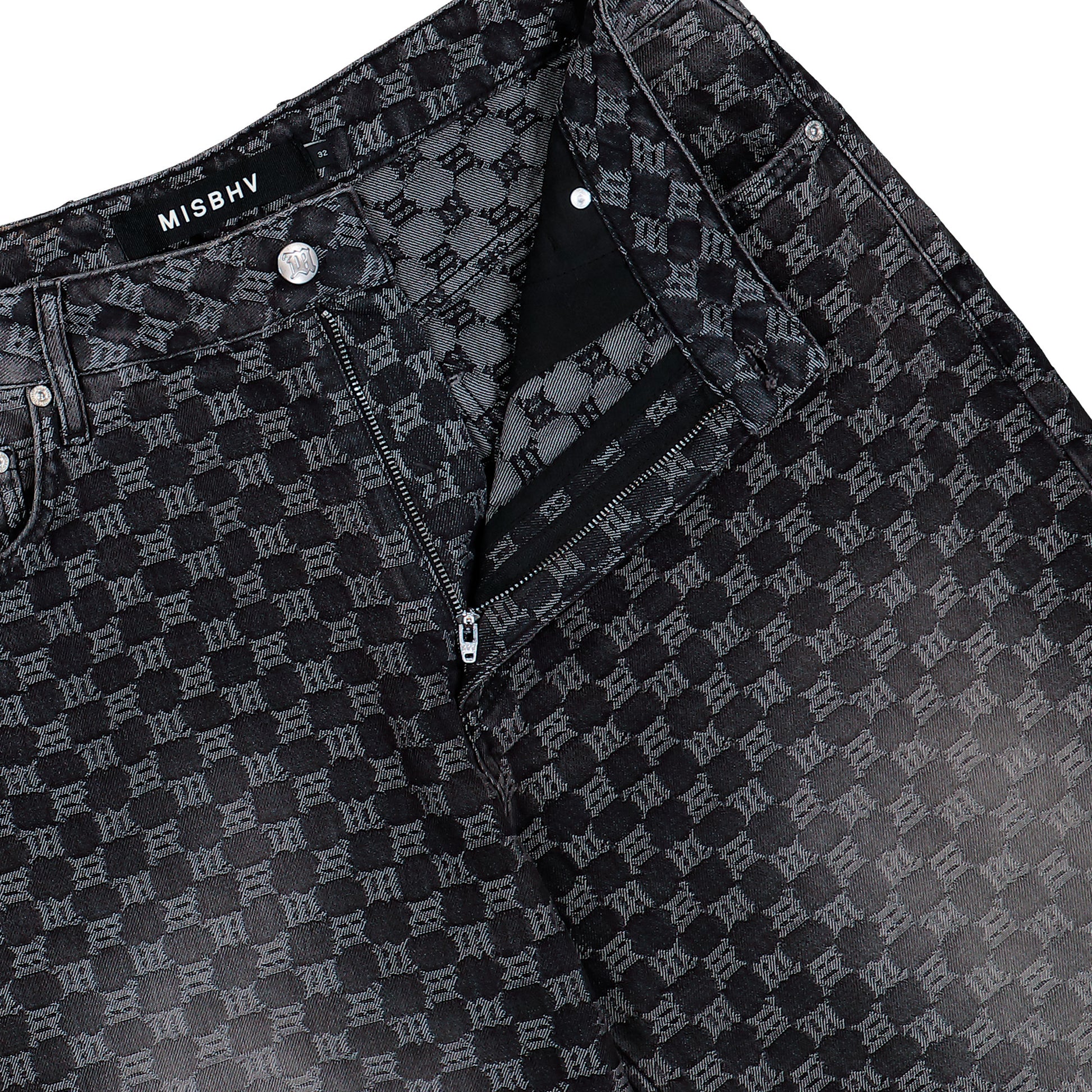 MISBHV Austin Monogram Jeans Washed Black Denim 251W303 Detail View 4 | GATE