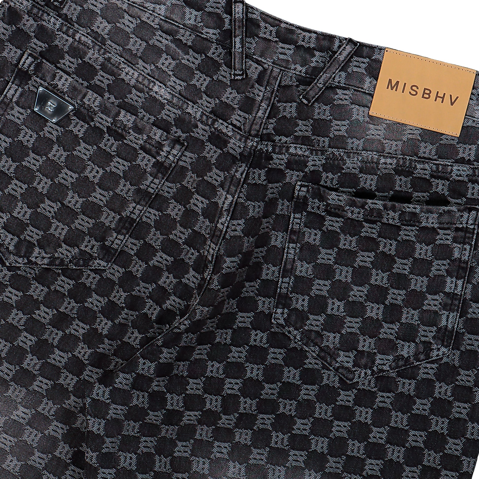 MISBHV Austin Monogram Jeans Washed Black Denim 251W303 Detail View 5 | GATE