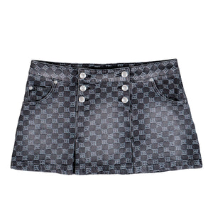 MISBHV Monogram Denim Skirt Washed Black Skirts 251W850 Detail View 1 | GATE
