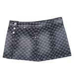 MISBHV Monogram Denim Skirt Washed Black Skirts 251W850 Detail View 3 | GATE