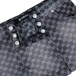 MISBHV Monogram Denim Skirt Washed Black Skirts 251W850 Detail View 4 | GATE