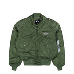 Thug Club x Alpha Industries CWU-45P Rivet Edition Sage Green Bomber & Varsity Jackets 258150-01 Detail View 1 | GATE
