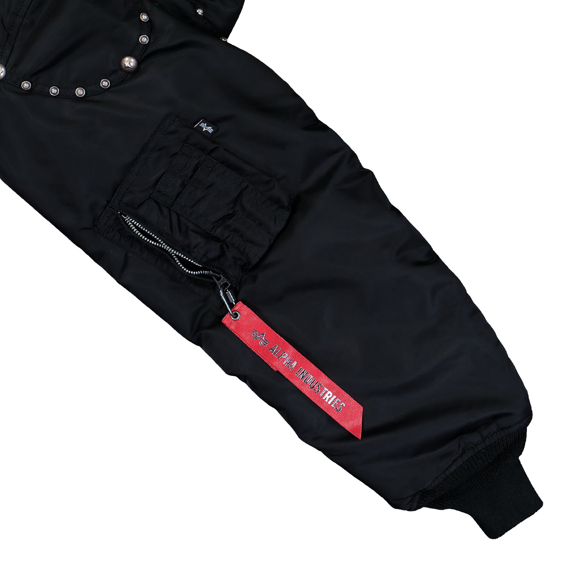Thug Club x Alpha Industries CWU-45P Rivet Edition Black Bomber & Varsity Jackets 258150-03 Detail View 7 | GATE
