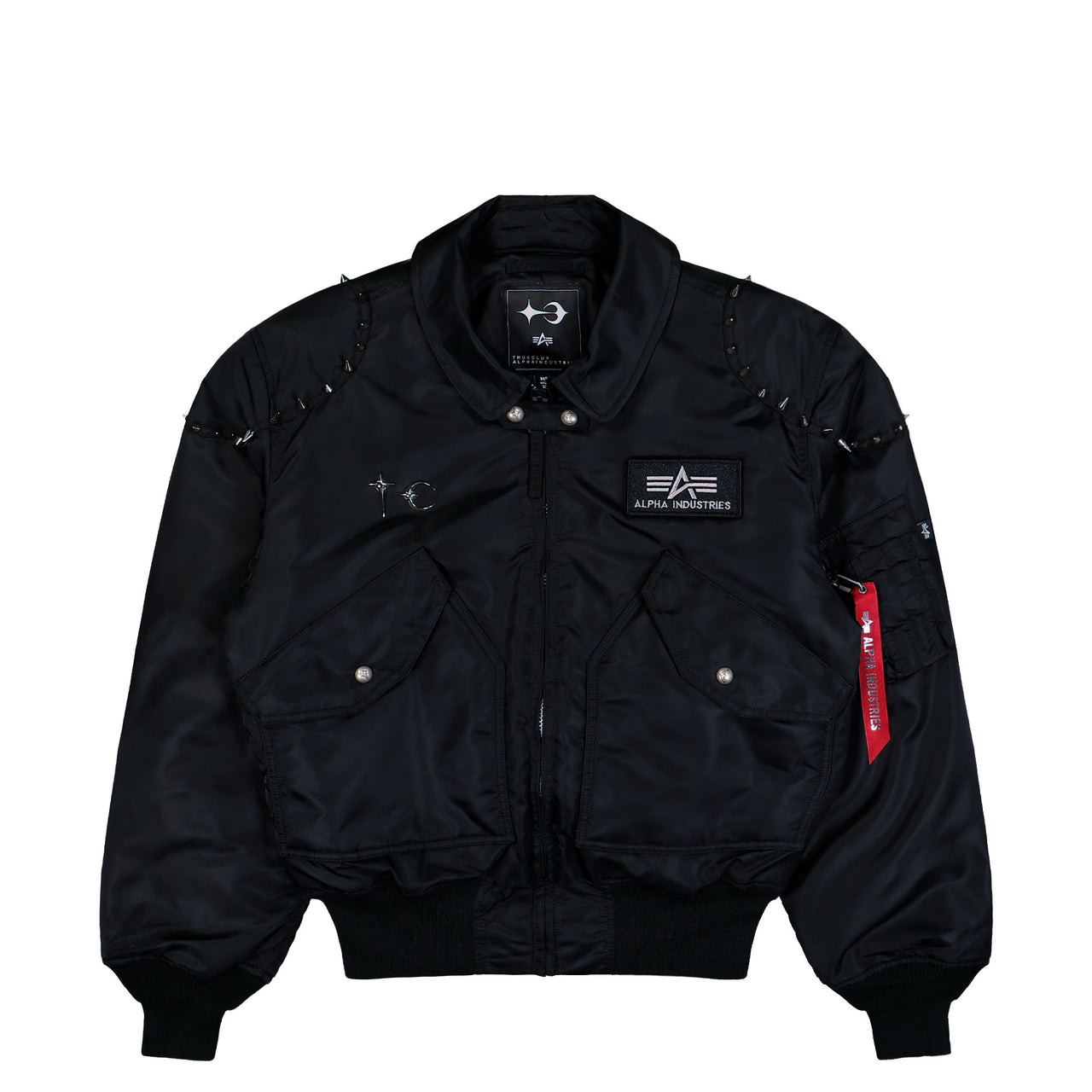 Thug Club x Alpha Industries CWU-45P Studio Edition Black Bomber & Varsity Jackets 258152-03 Detail View 1 | GATE
