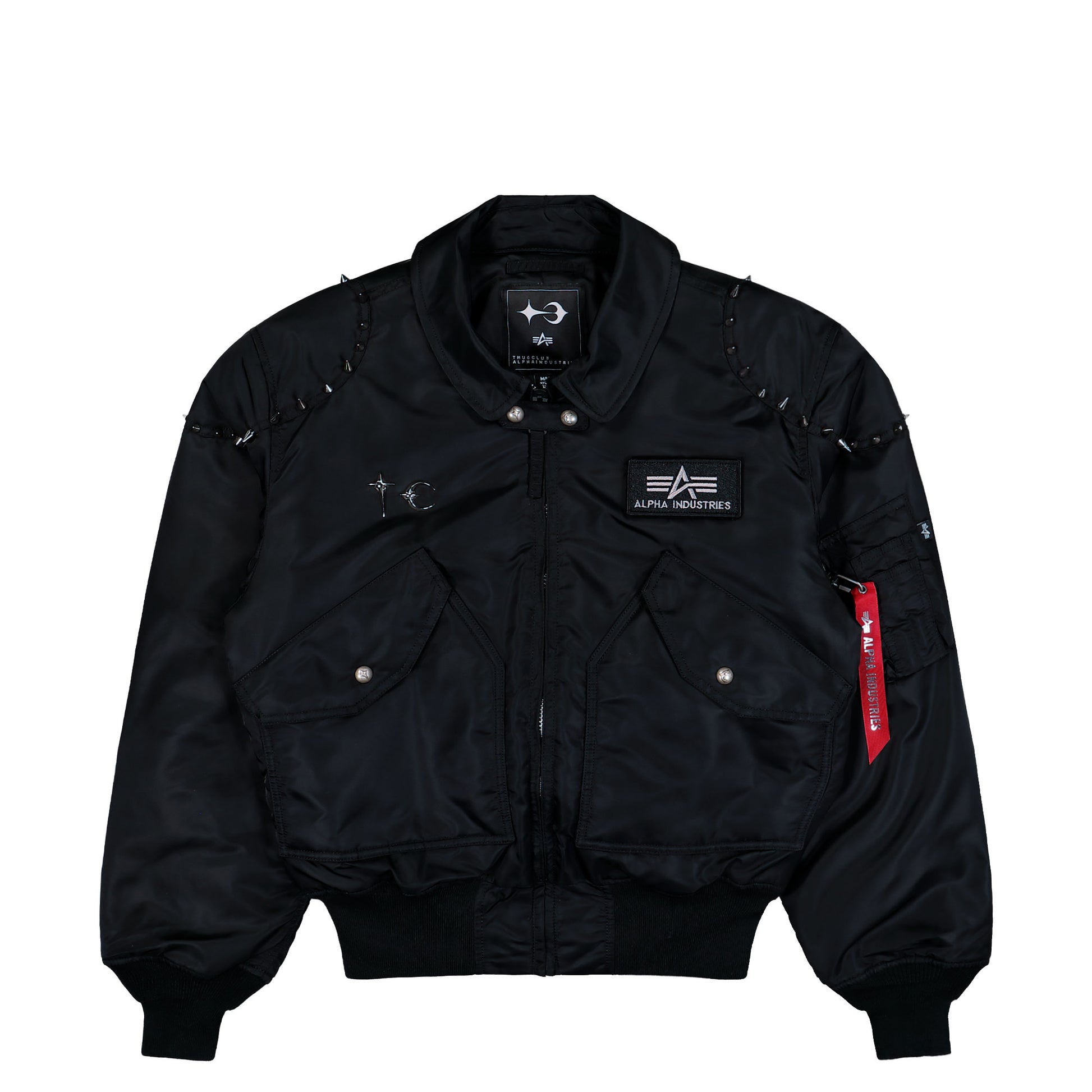 Thug Club x Alpha Industries CWU-45P Studio Edition Black Bomber & Varsity Jackets 258152-03 Detail View 1 | GATE
