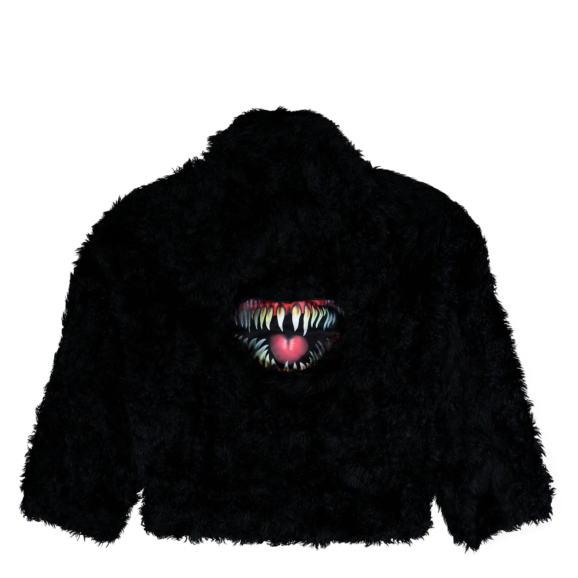 Doublet Sinister Mouth Faux Fur Jacket Black Jackets 25AW15BL228 Detail View 2 | GATE