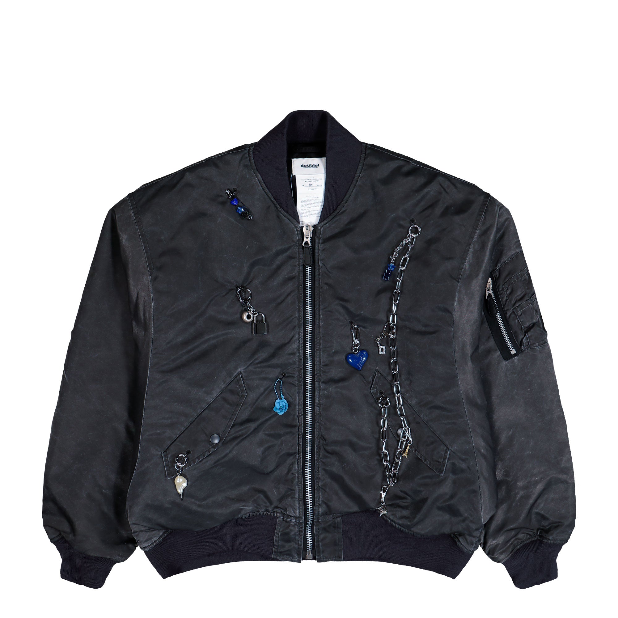 ジャケット・アウター KEY CHAIN DECORATED BOMBER JACKET / GRY Key Chain Decorated Bomber Jacket | GATE