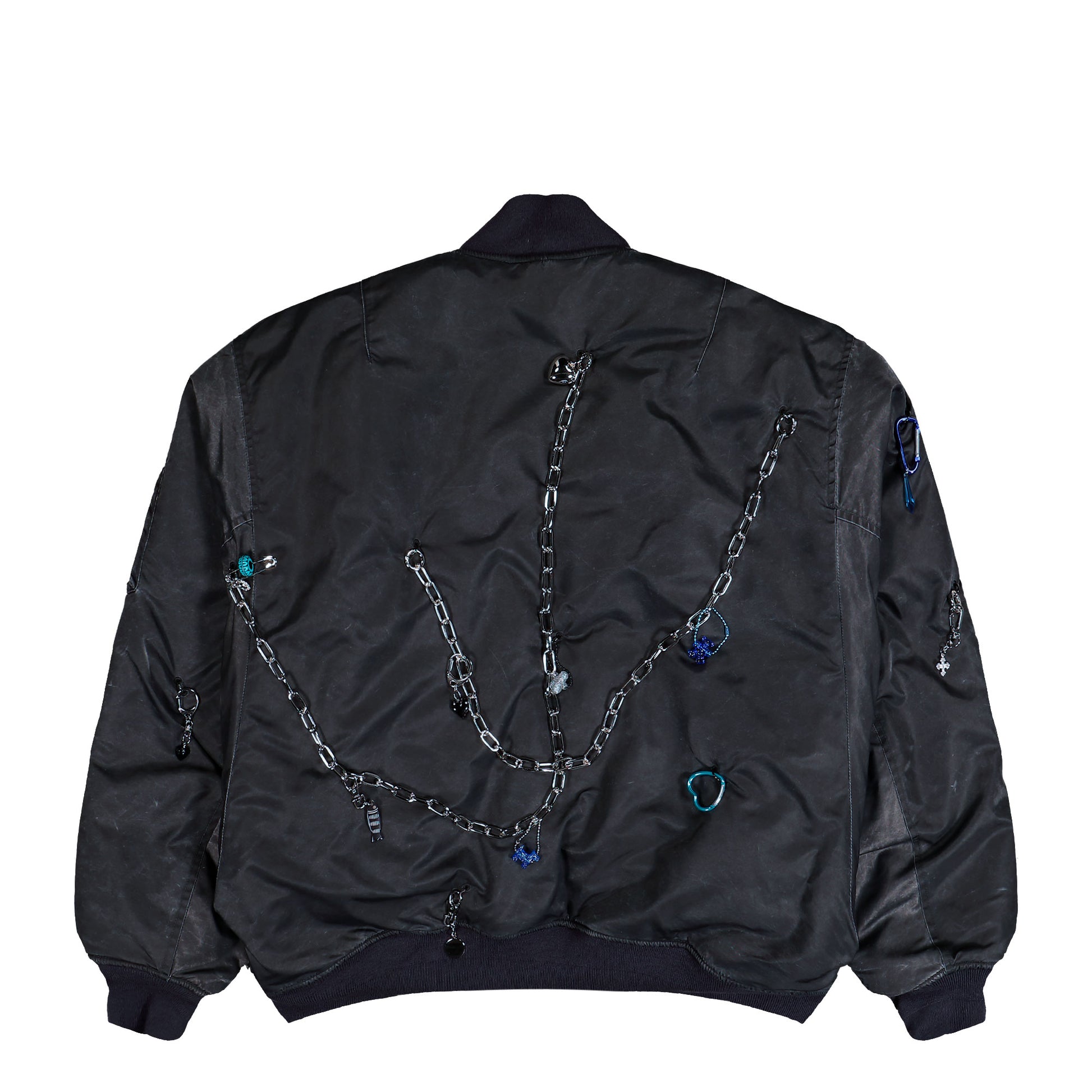 Doublet Key Chain Decorated Bomber Jacket Grey Jackets 25AW18BL223 Detail View 2 | GATE