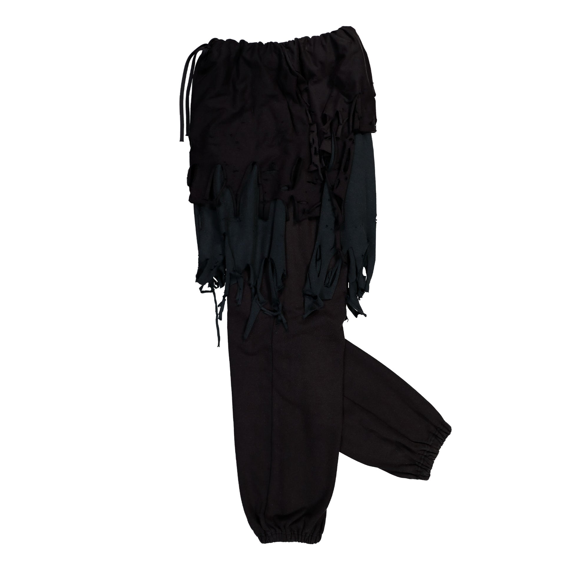 Doublet Phantom Frayed Sweatpants Black Sweat & Track Pants 25AW34PT327 Detail View 3 | GATE