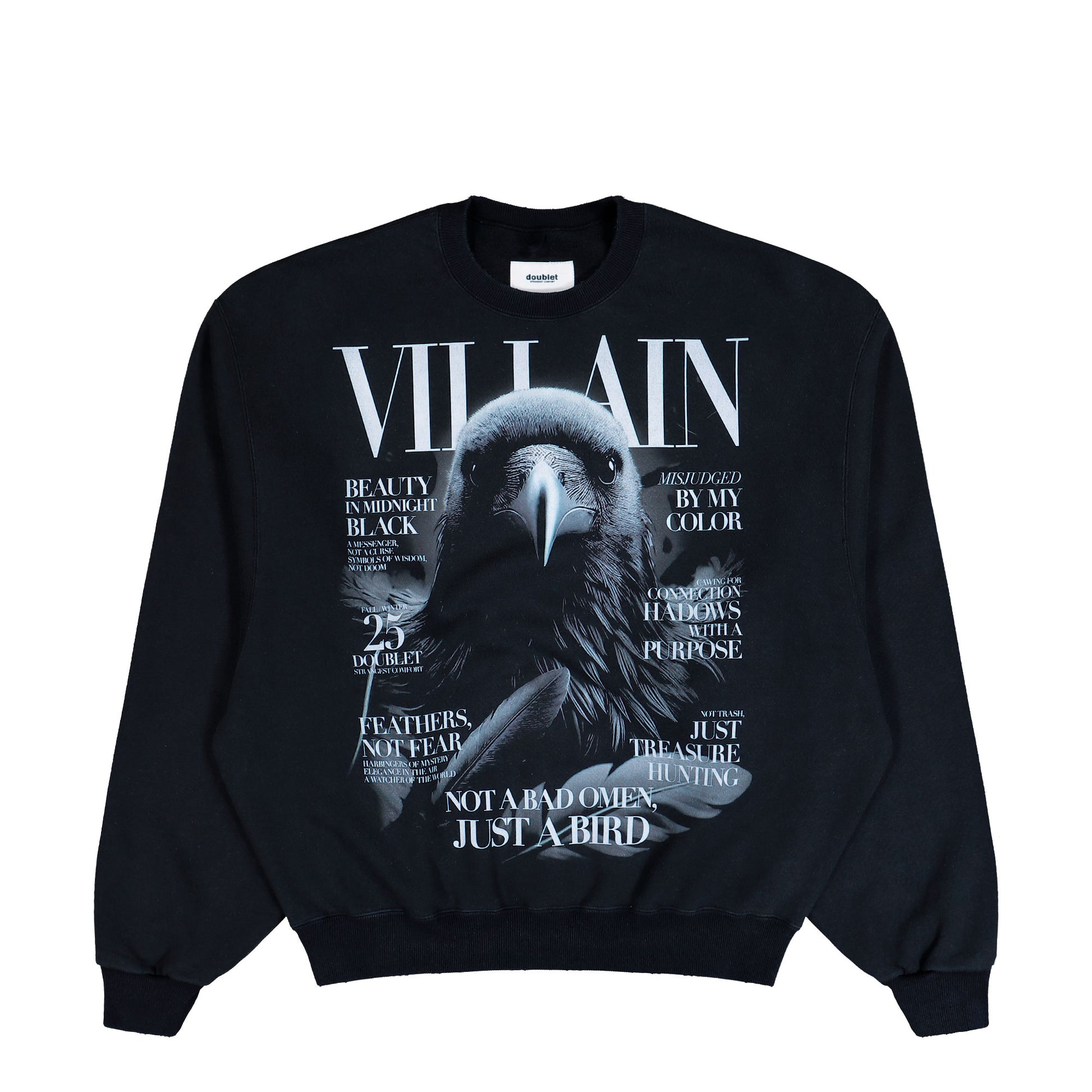 Doublet Villain Cover Print Sweatshirt Black Sweatshirts 25AW53CS412 Detail View 1 | GATE