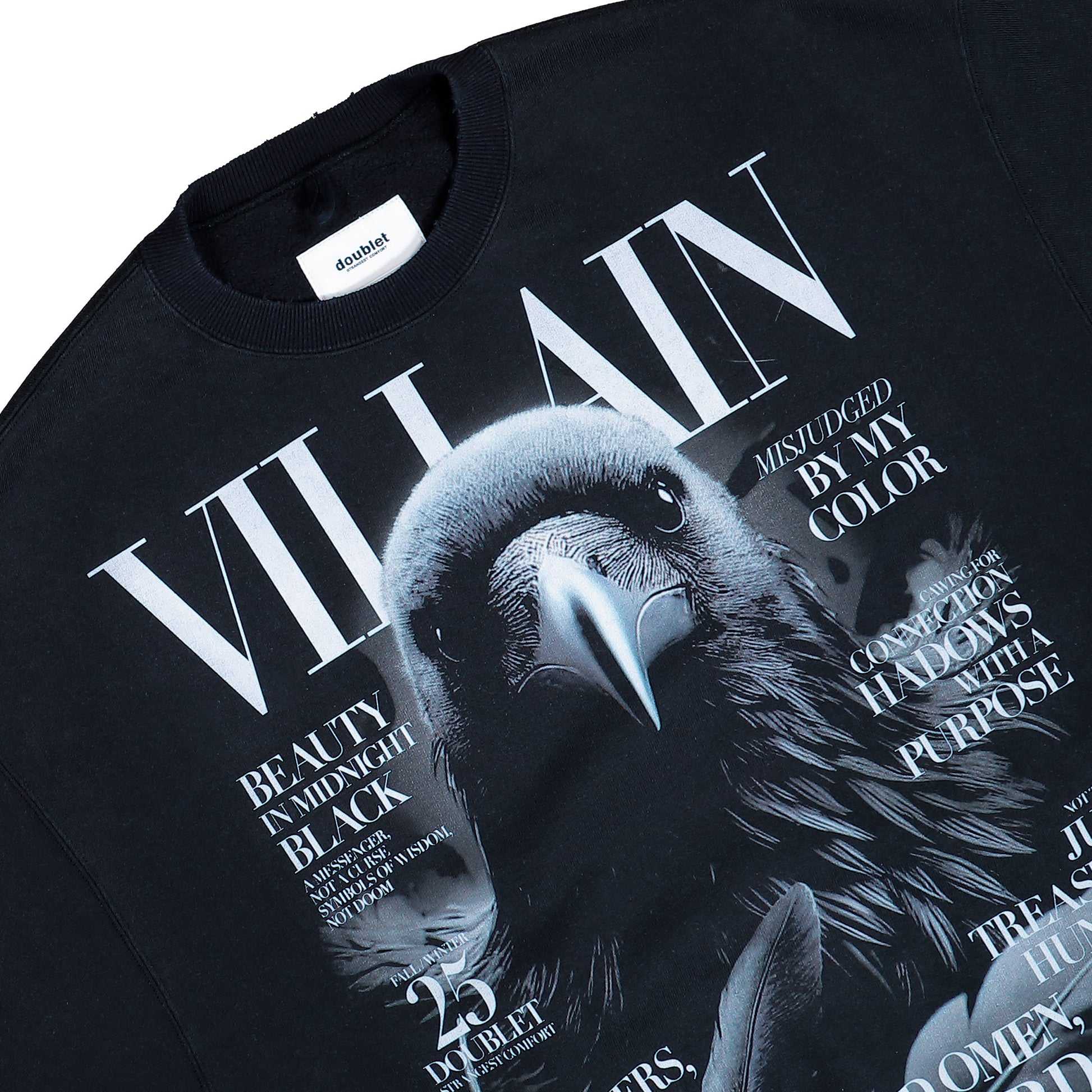 Doublet Villain Cover Print Sweatshirt Black Sweatshirts 25AW53CS412 Detail View 3 | GATE