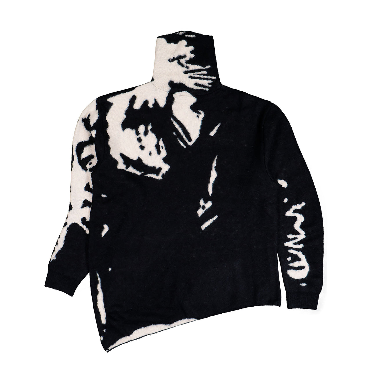 Doublet Graffiti Jacquard Knit Pullover White / Black Sweatshirts 25AW63KN190 Detail View 1 | GATE