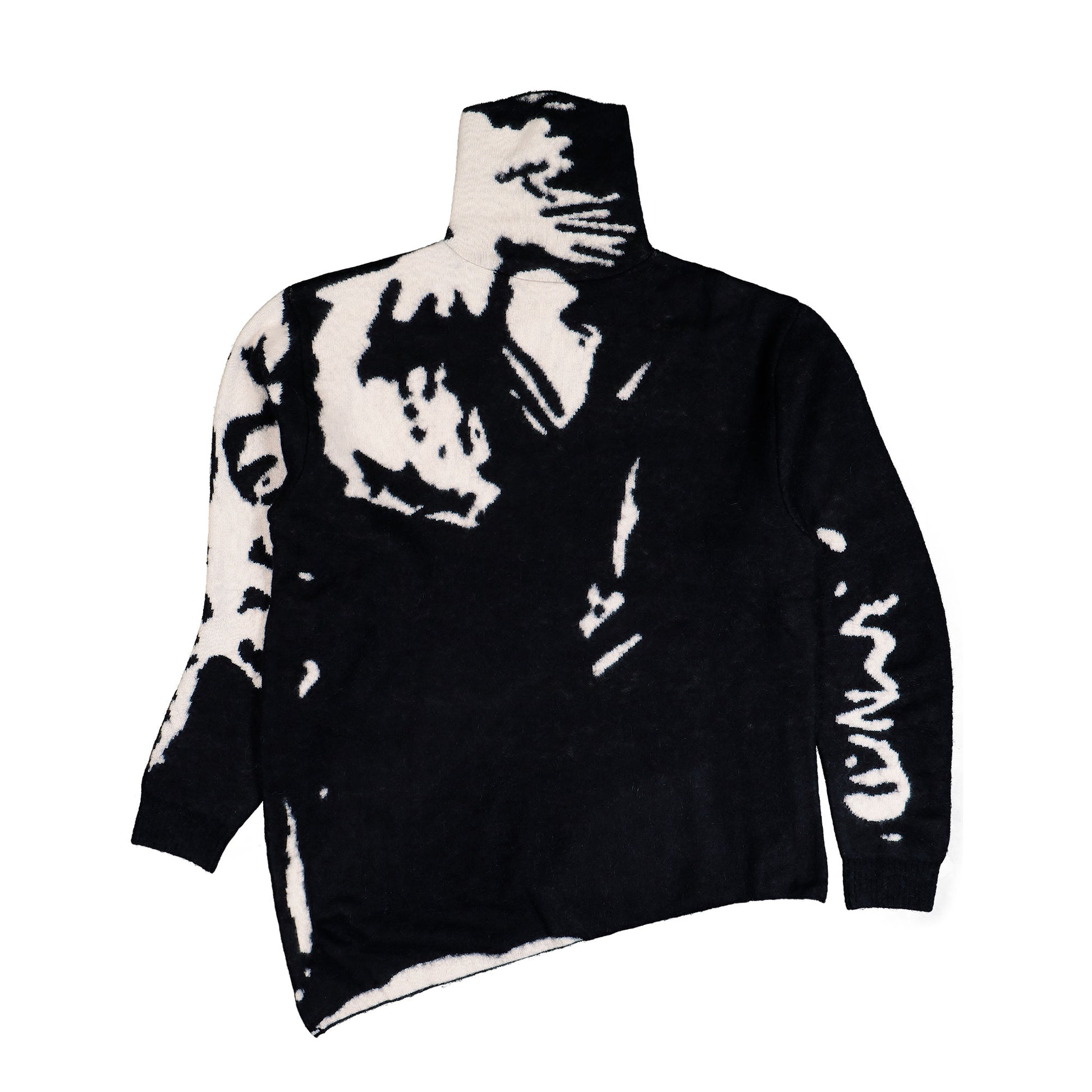 Doublet Graffiti Jacquard Knit Pullover White / Black Sweatshirts 25AW63KN190 Detail View 1 | GATE