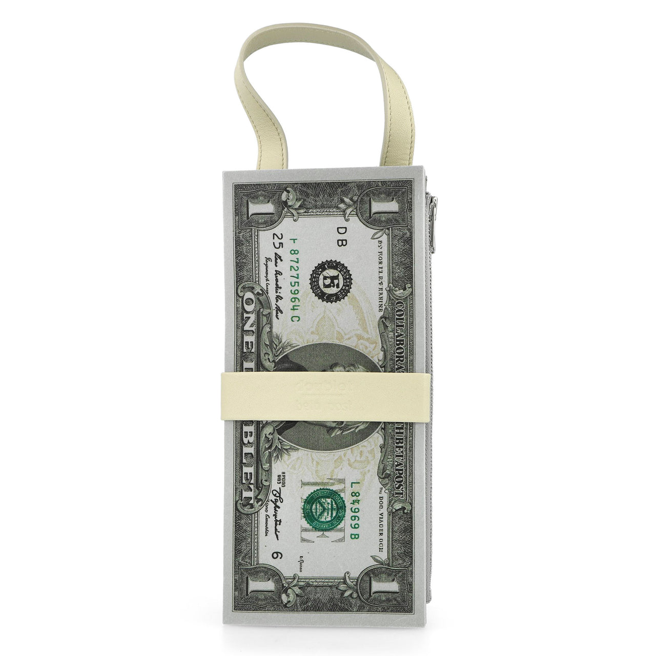 Doublet Cash Stack Clutch Bag Grey Clutches 25AW77BG63 Detail View 1 | GATE