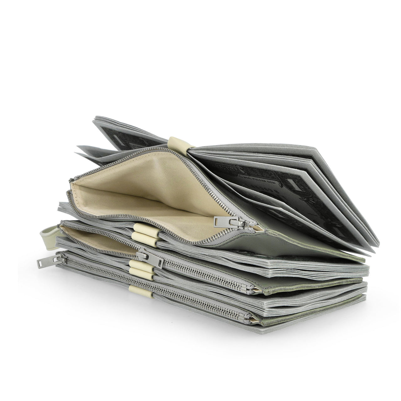 Doublet Cash Stack Clutch Bag Grey Clutches 25AW77BG63 Detail View 1 | GATE