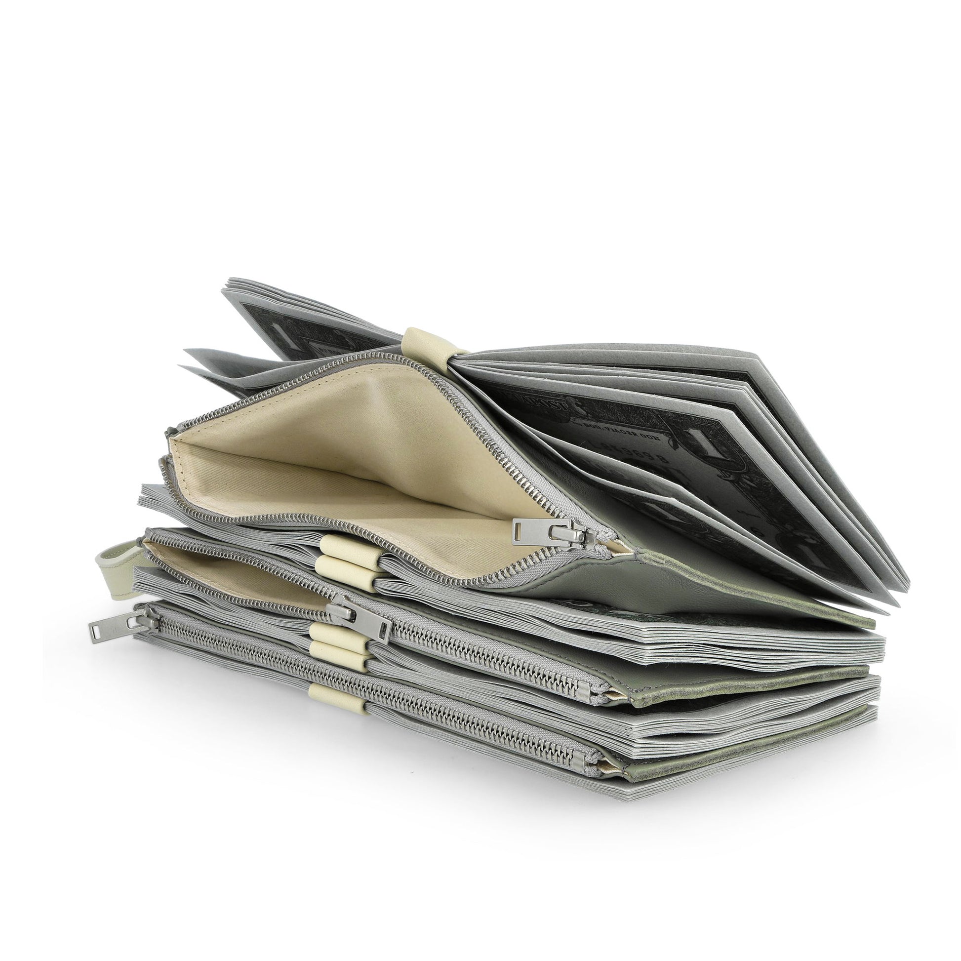 Doublet Cash Stack Clutch Bag Grey Clutches 25AW77BG63 Detail View 2 | GATE