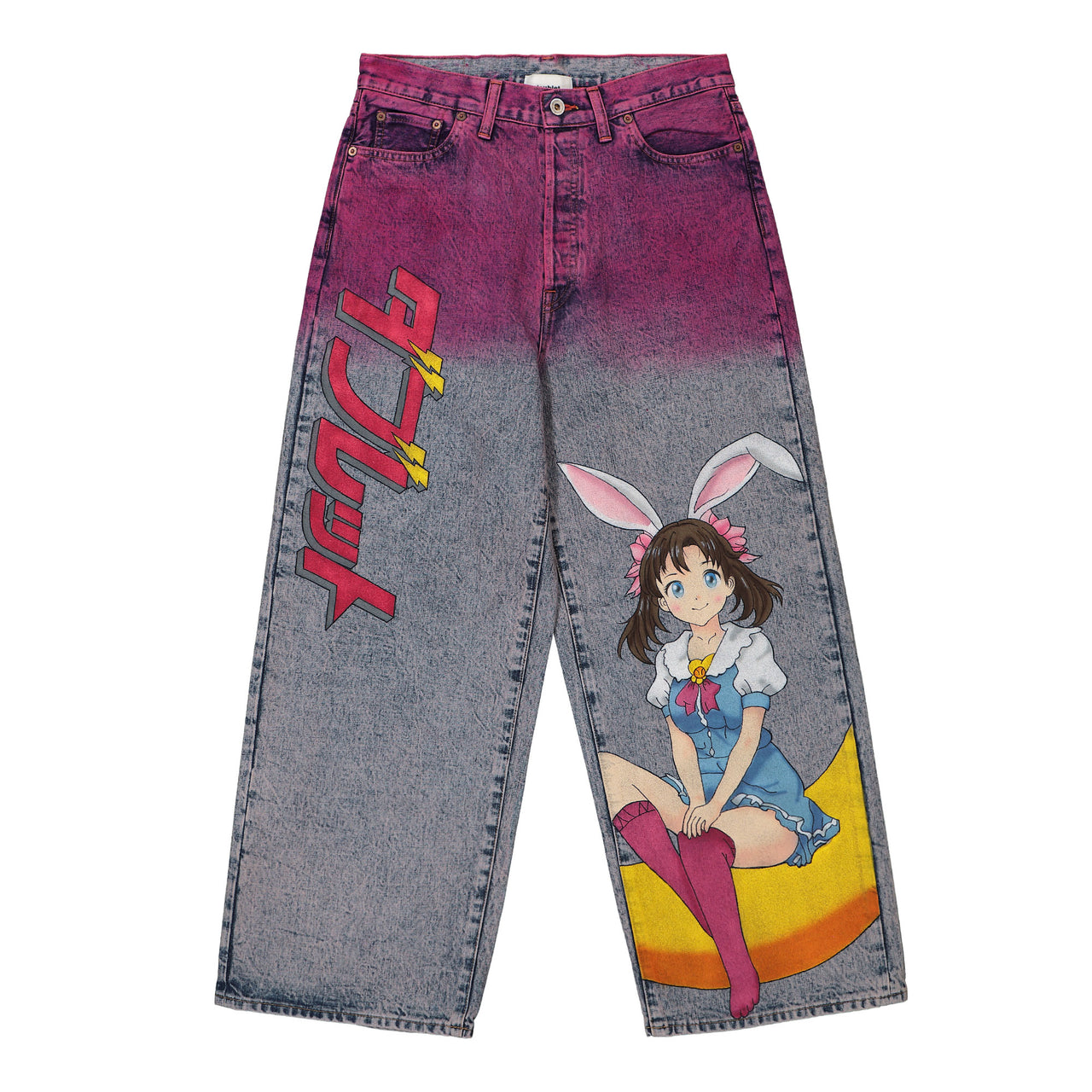 Anime Hand-Painting Denim Pants
