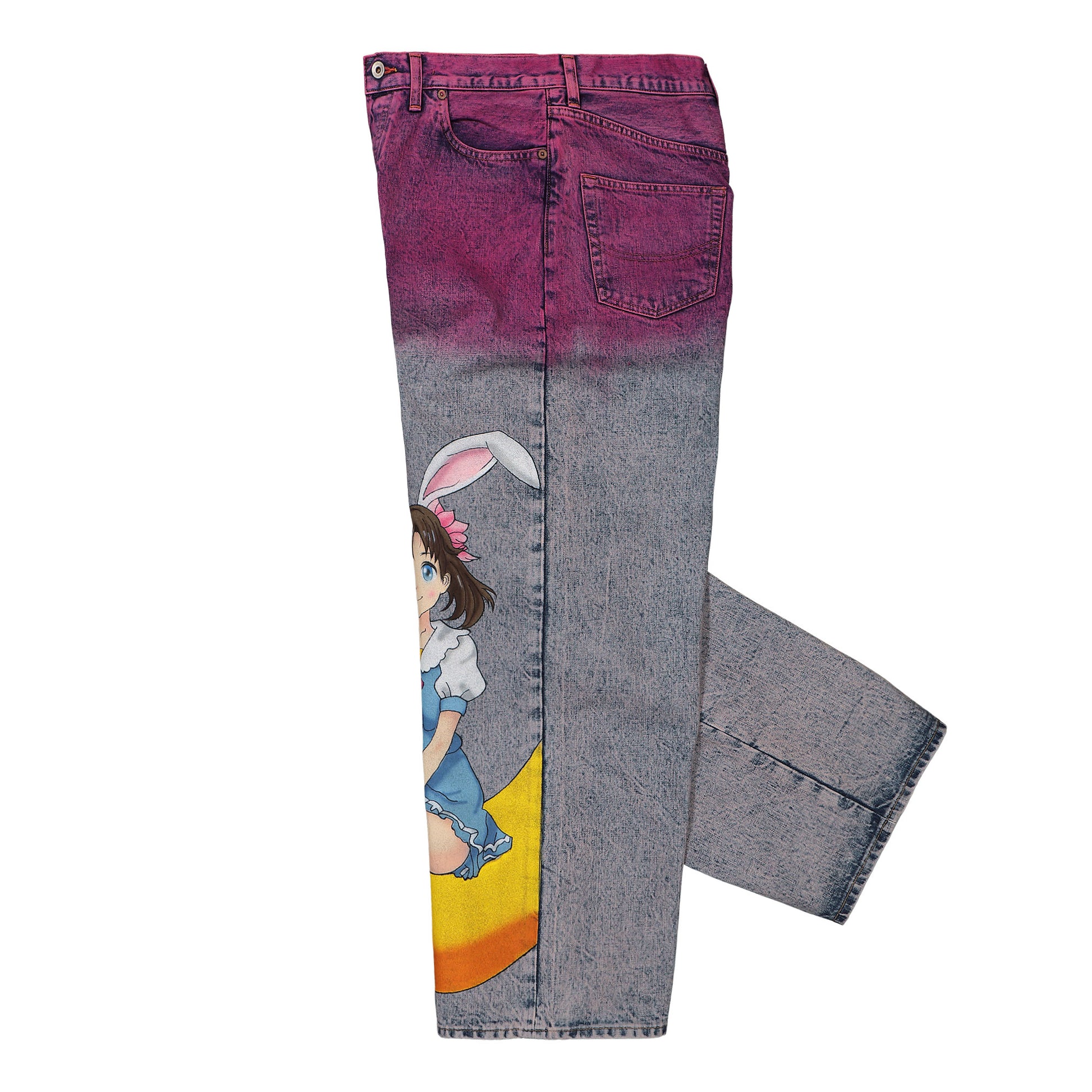Doublet Anime Hand-Painting Denim Pants Pink Detail view 5 | Gate