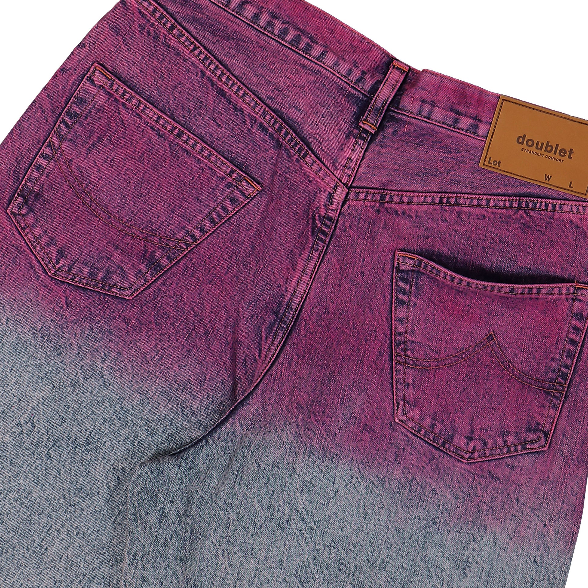 Doublet Anime Hand-Painting Denim Pants Pink Detail view 7 | Gate