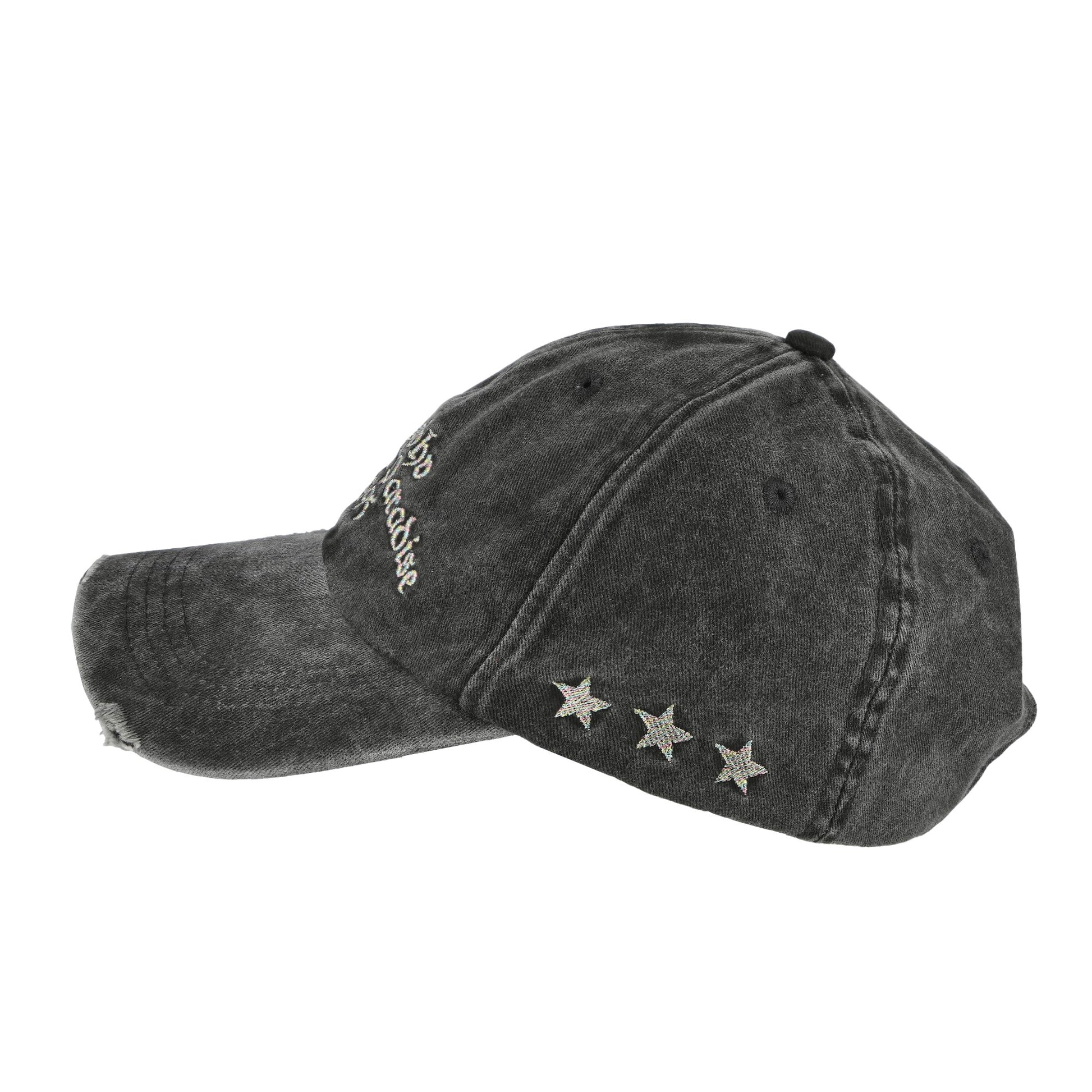 MISBHV Lost In Paradise Cap Washed Black Hats 260A505 Detail View 2 | GATE