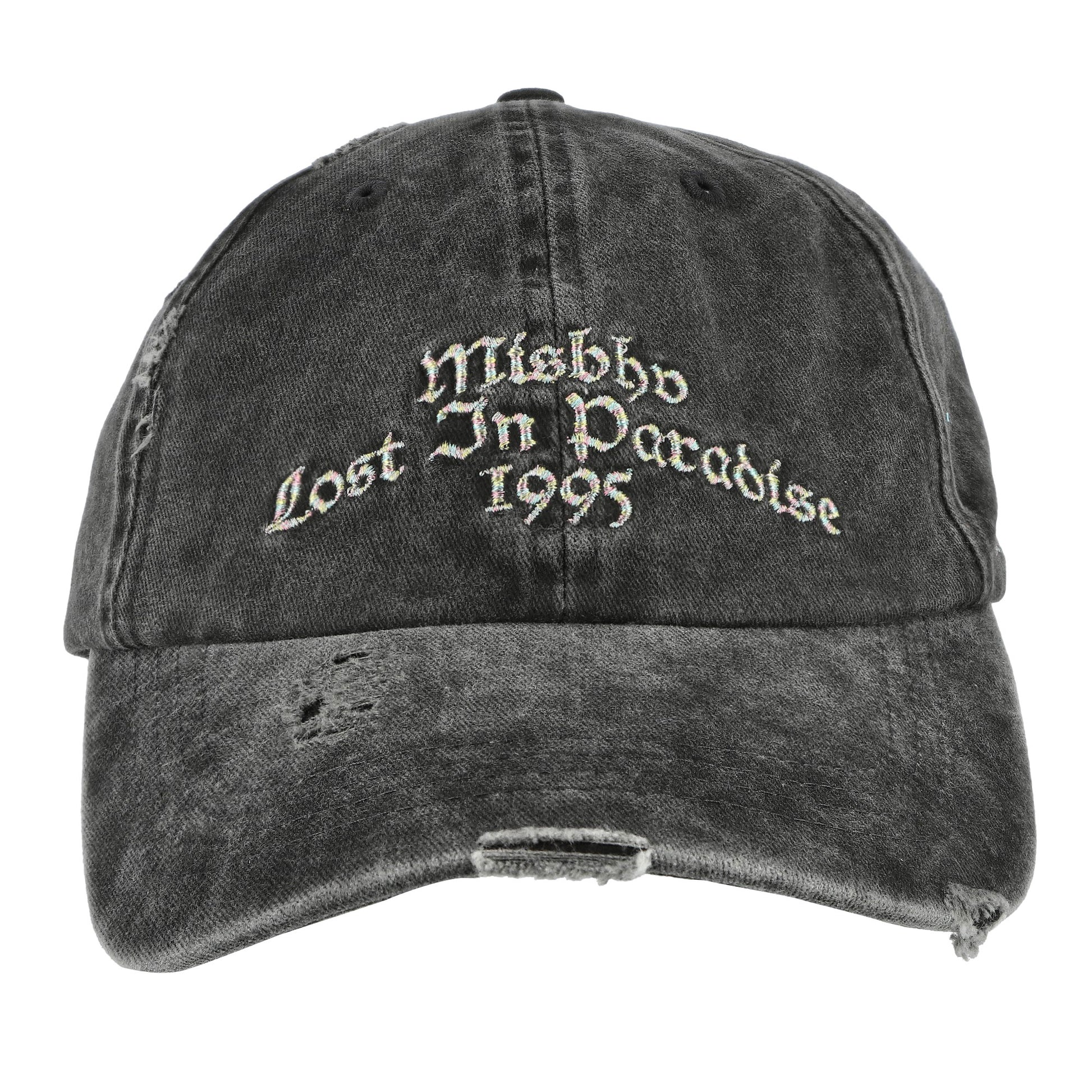 MISBHV Lost In Paradise Cap Washed Black Hats 260A505 Detail View 4 | GATE