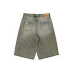 MISBHV Monogram Ocean Washed Denim Shorts Pale Blue Shorts 260U153 Detail View 2 | GATE