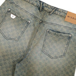 MISBHV Monogram Ocean Washed Denim Shorts Pale Blue Shorts 260U153 Detail View 5 | GATE