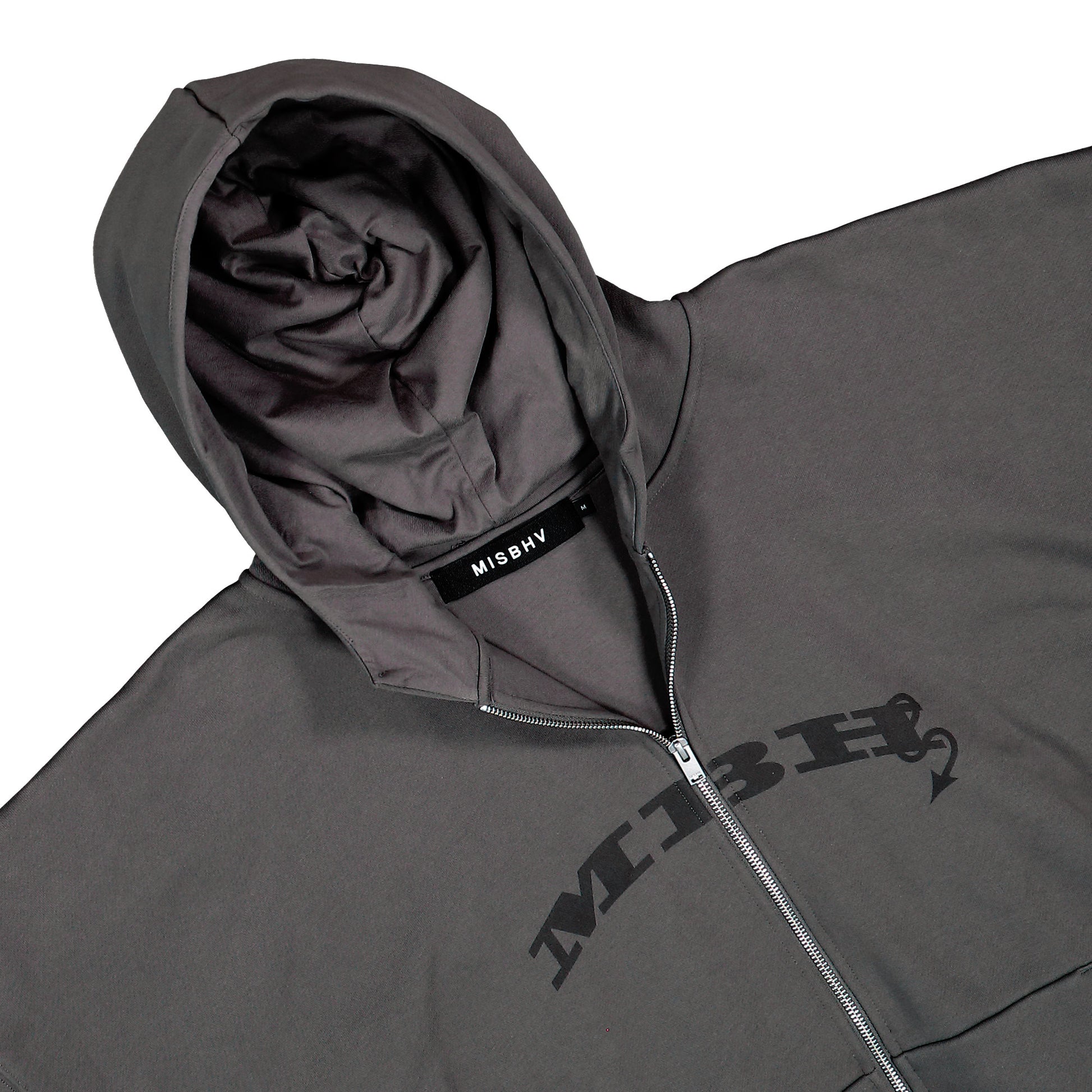 MISBHV Inflated MBH Devil Zipped Hoodie Washed Grey Hoodies 260U208 Detail View 3 | GATE