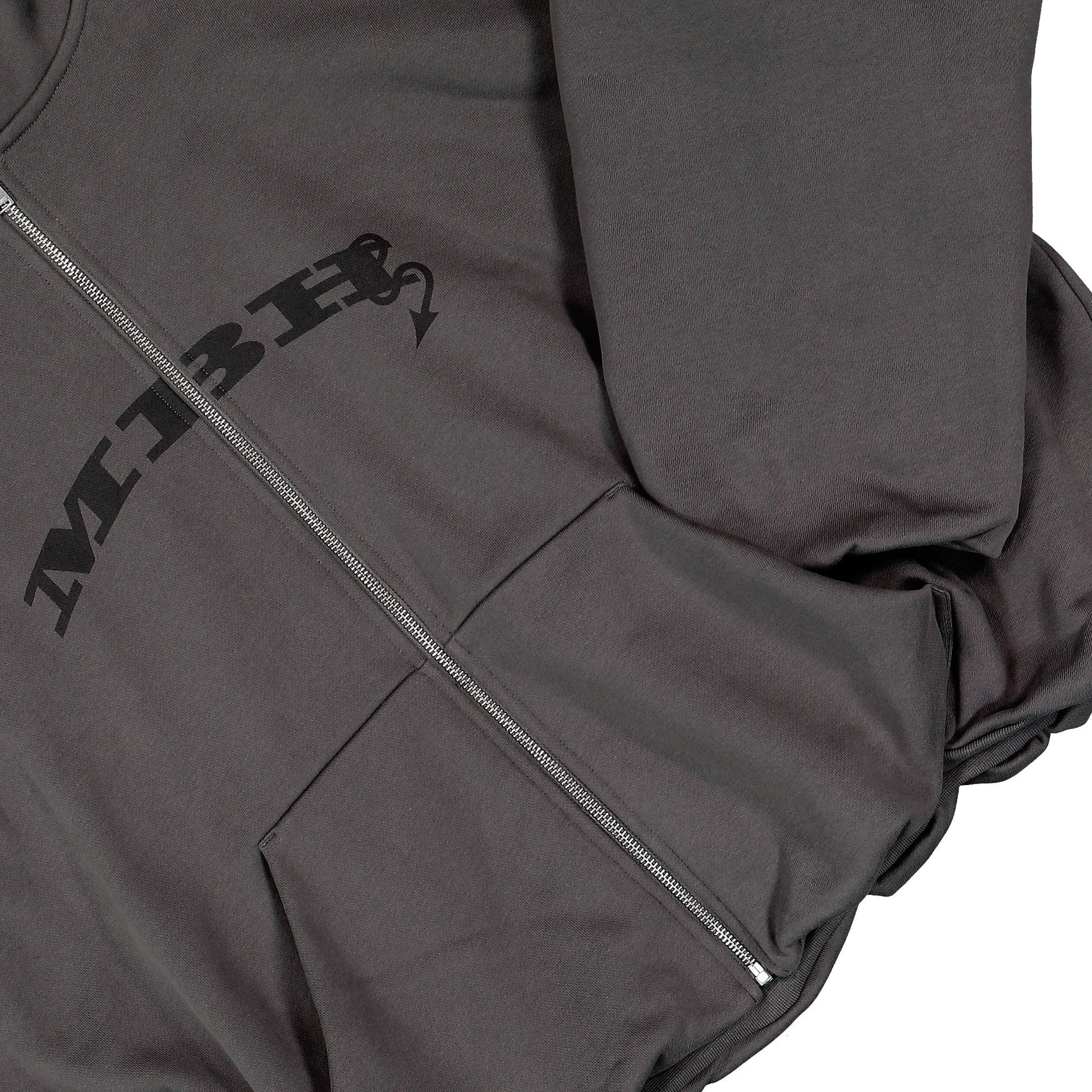 MISBHV Inflated MBH Devil Zipped Hoodie Washed Grey Hoodies 260U208 Detail View 4 | GATE