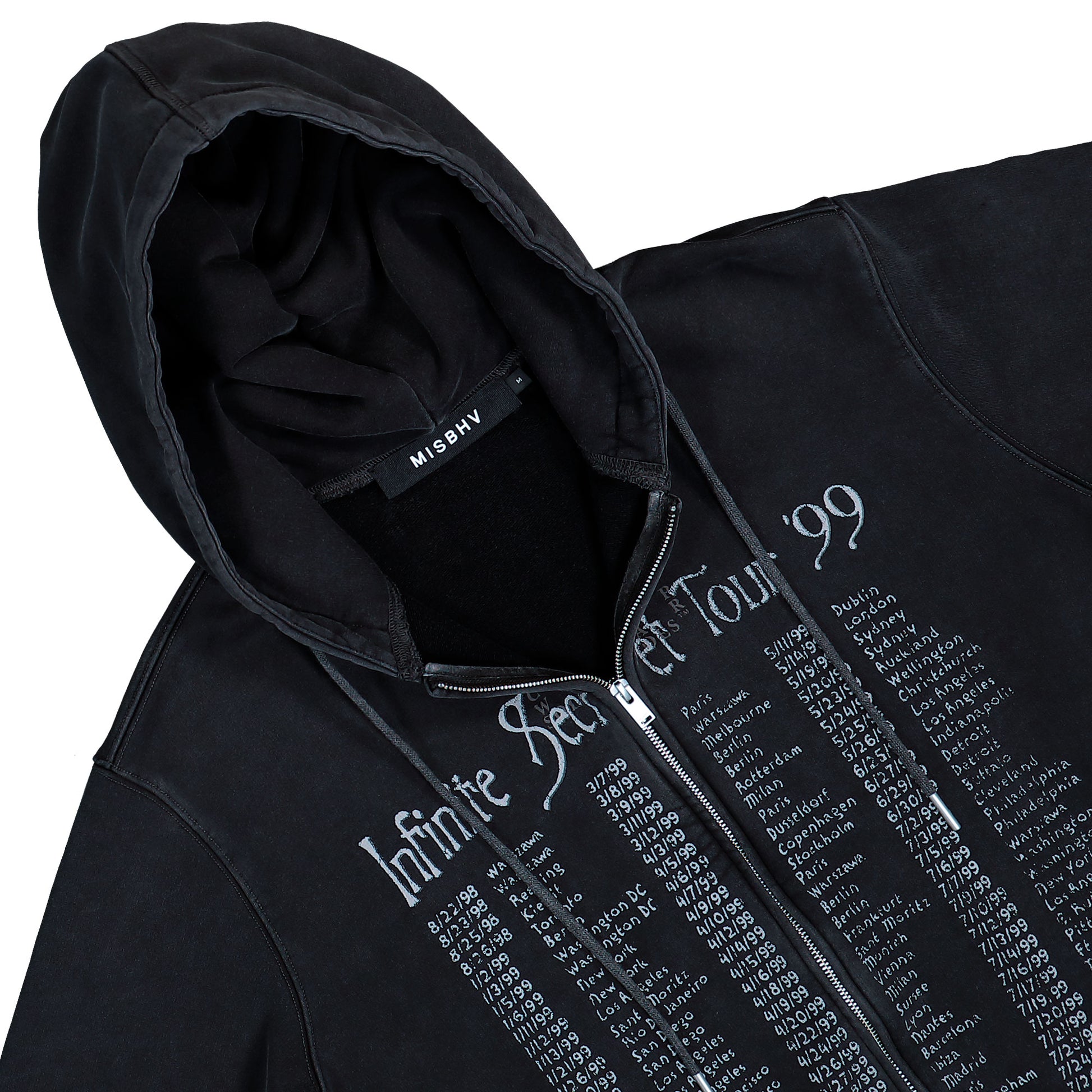 MISBHV Tour 99 Zipped Hoodie Black Hoodies 260U212 Detail View 3 | GATE