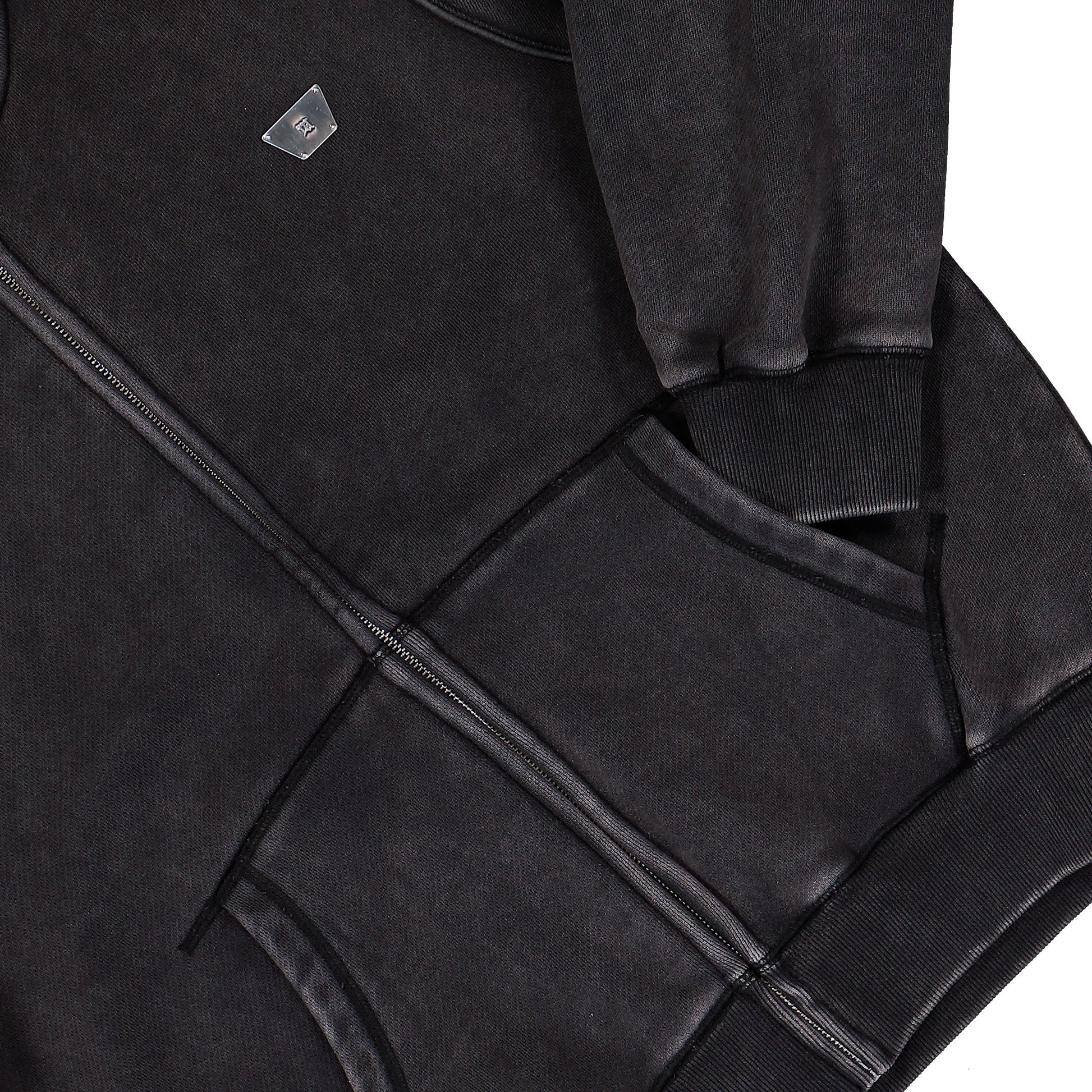 MISBHV Teddy Zipped Hoodie Washed Black Hoodies 260U225 Detail View 4 | GATE