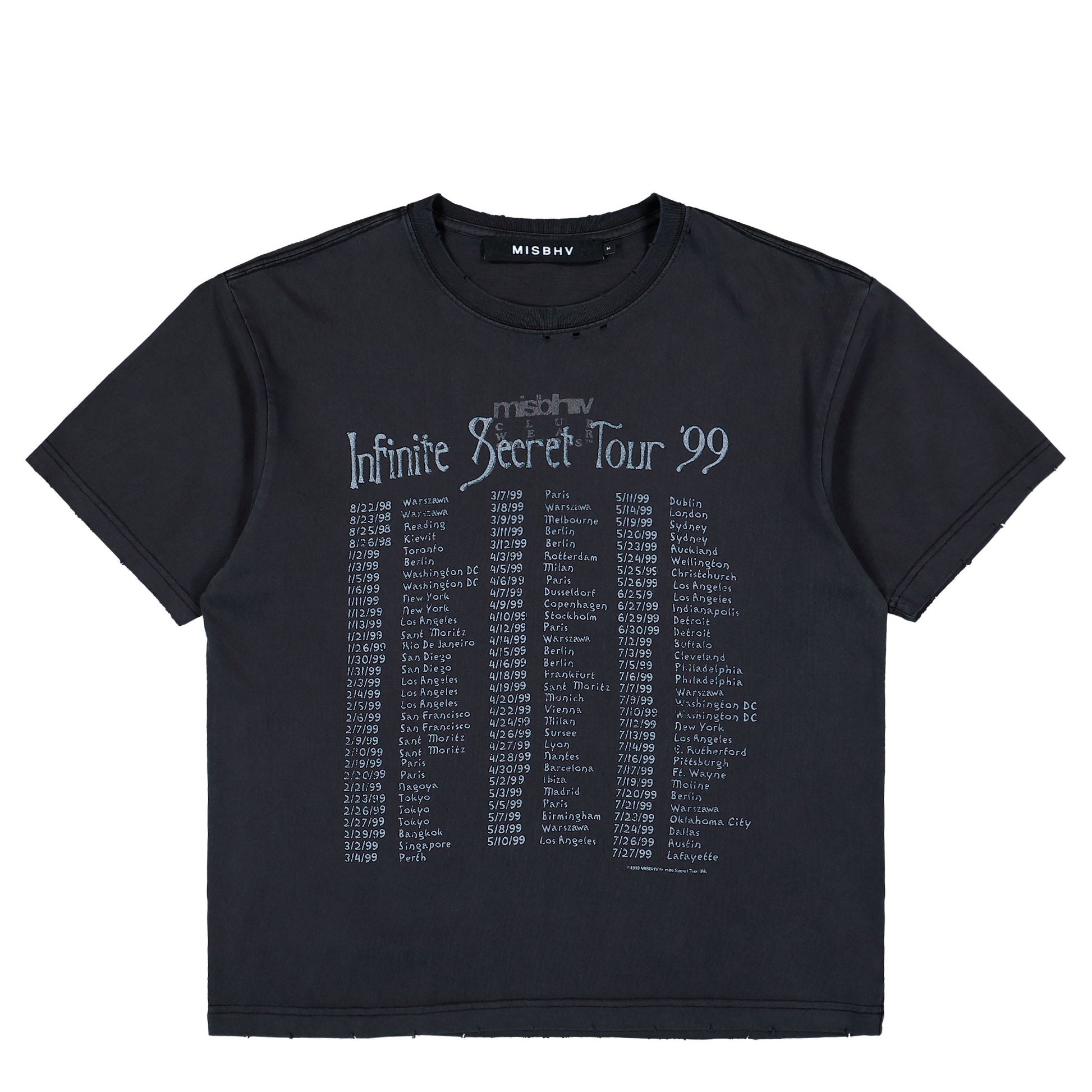 MISBHV Tour 99 T-Shirt Vintage Black T-Shirts 260U226 Detail View 1 | GATE