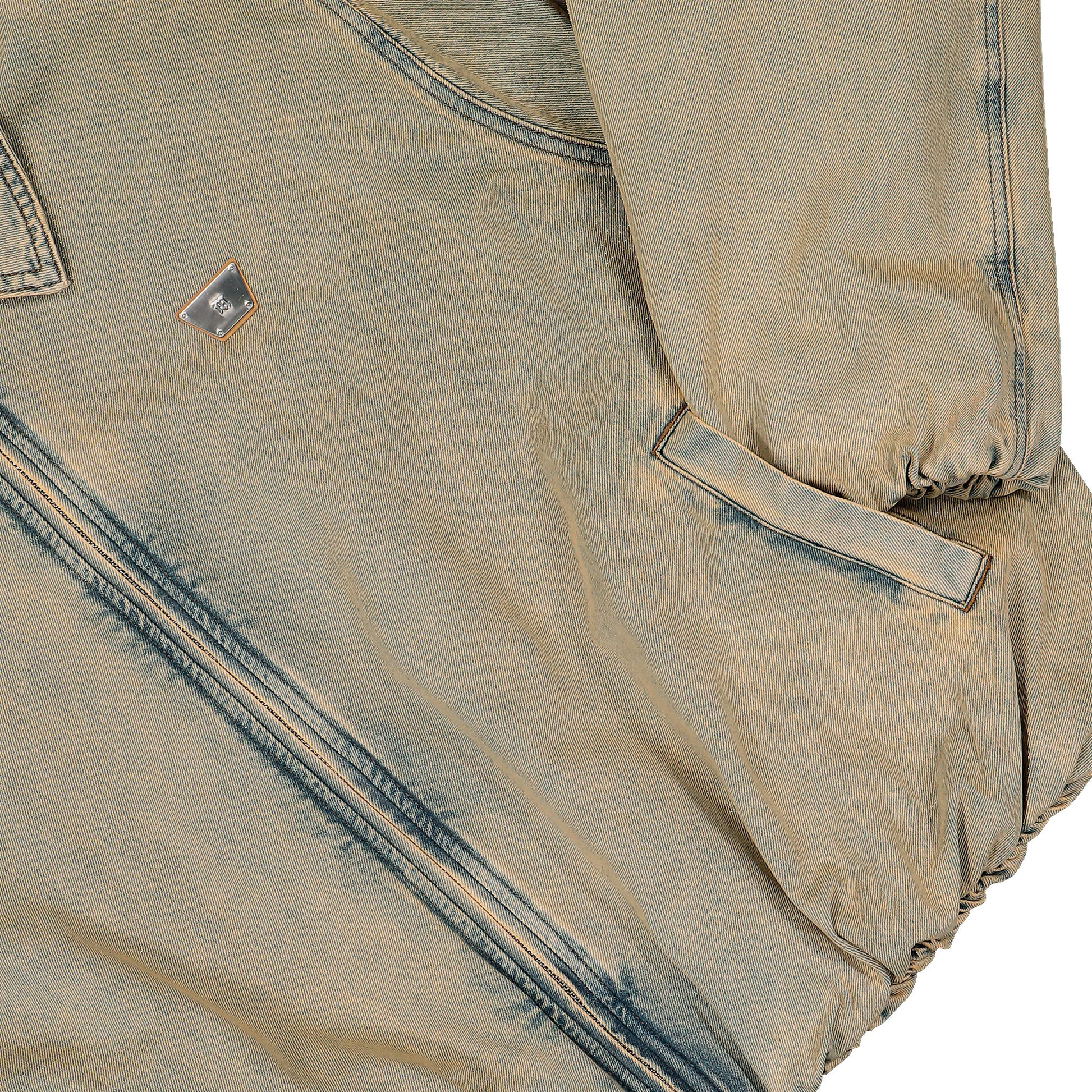 MISBHV Sand Washed Bomber Denim Jacket Sand Washed Jackets 260U404 Detail View 4 | GATE