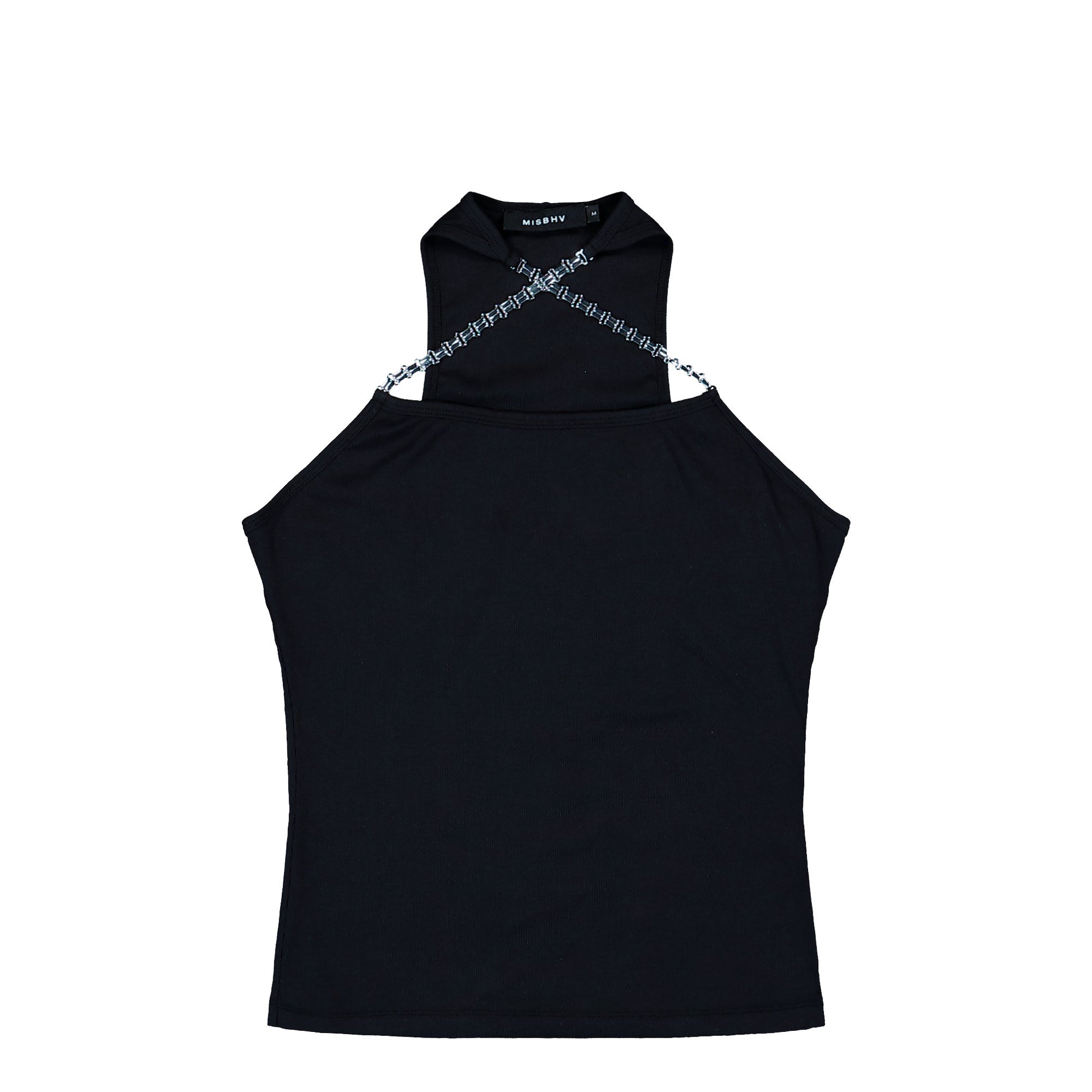 MISBHV Chain Tank Top Black Tops 260W114 Detail View 1 | GATE