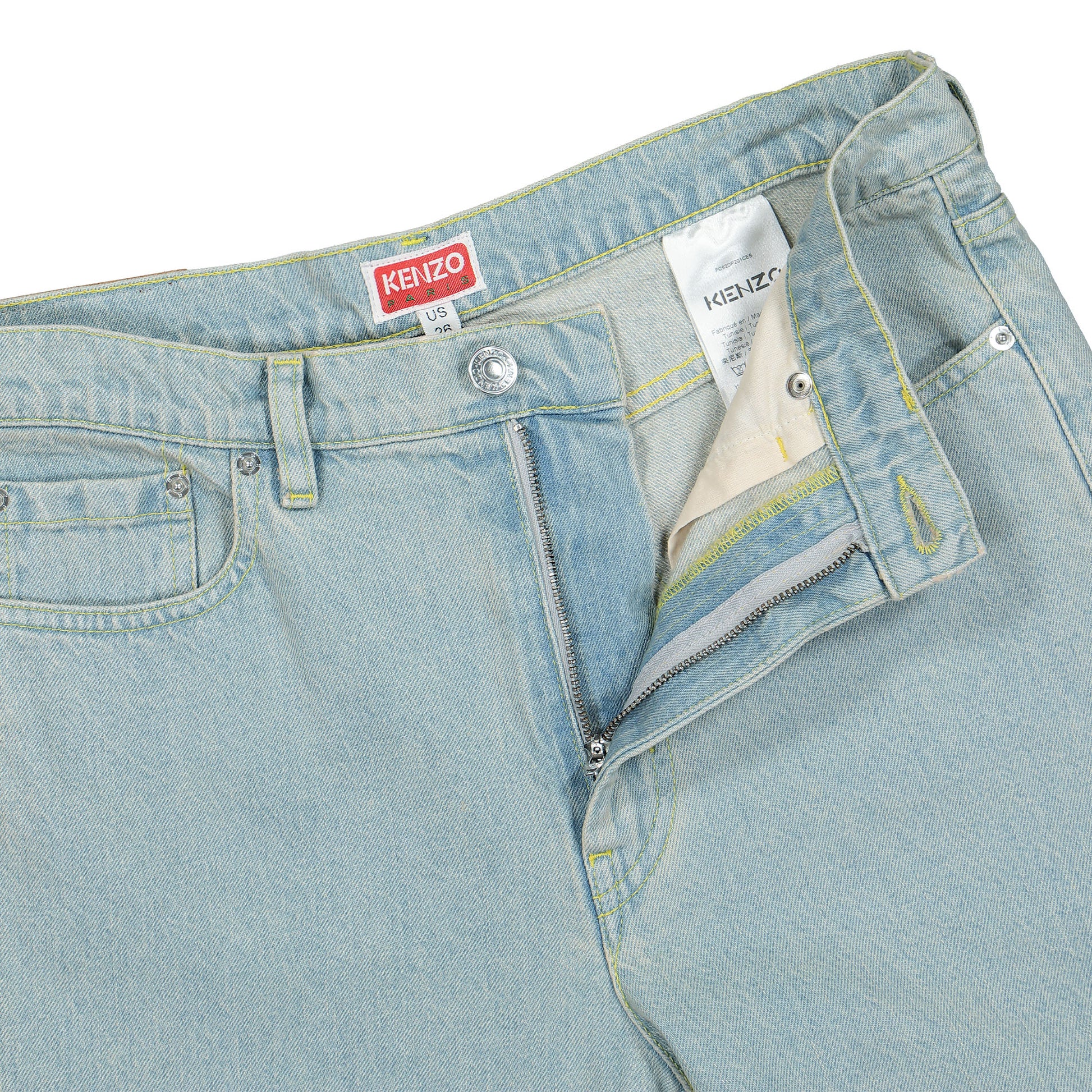Nigo x Kenzo Regular Fit Jean Sky Blue Denim FC52DP201CEB Detail View 4 | GATE
