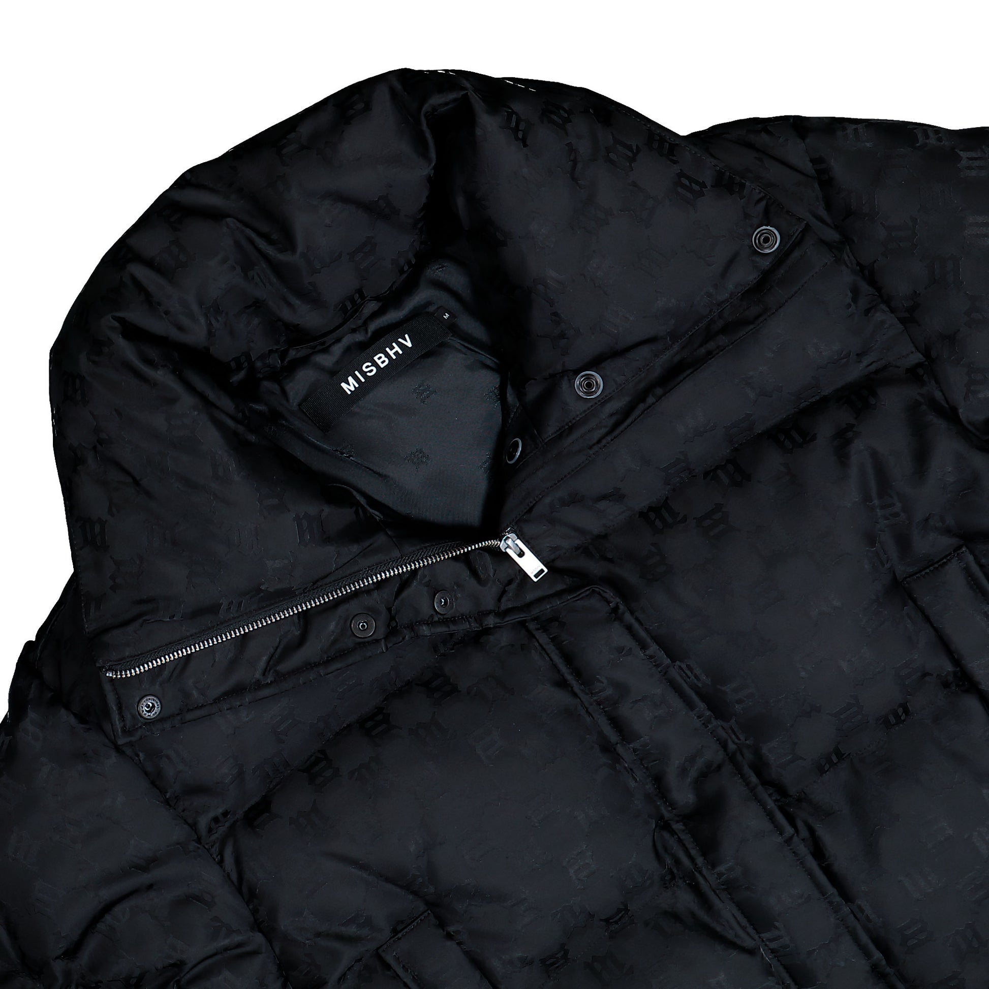 MISBHV Nylon Monogram Puffer Black Jackets 3121W414 Detail View 3 | GATE