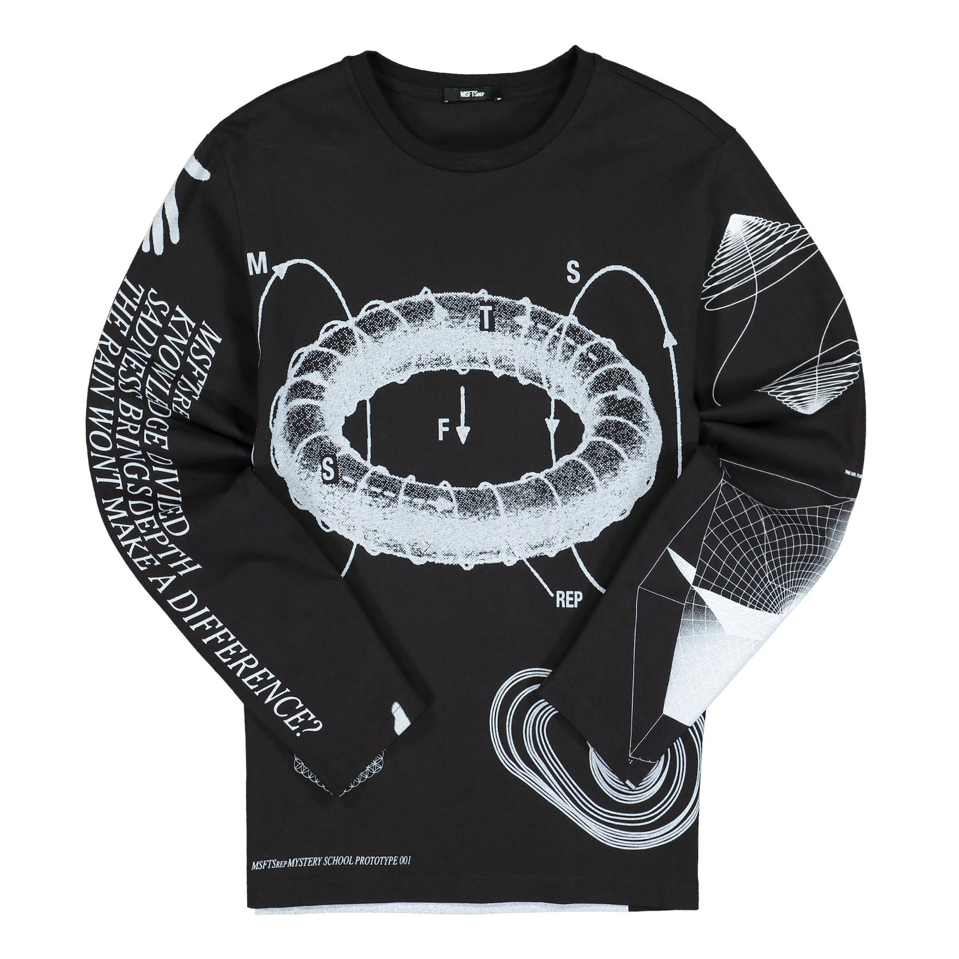 MSFTSrep Longsleeve Shirt Black Longsleeves 31MSFM24 Detail View 1 | GATE
