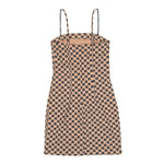 MISBHV Monogram Spaghetti Mini Dress Beige Dresses 4020W017 Detail View 2 | GATE