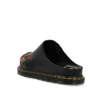 Dr. Martens San Mule Flame Black / Vibrant Red / DMS Yellow Slides 41605001 Detail View 3 | GATE
