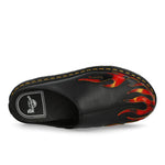 Dr. Martens San Mule Flame Black / Vibrant Red / DMS Yellow Slides 41605001 Detail View 5 | GATE
