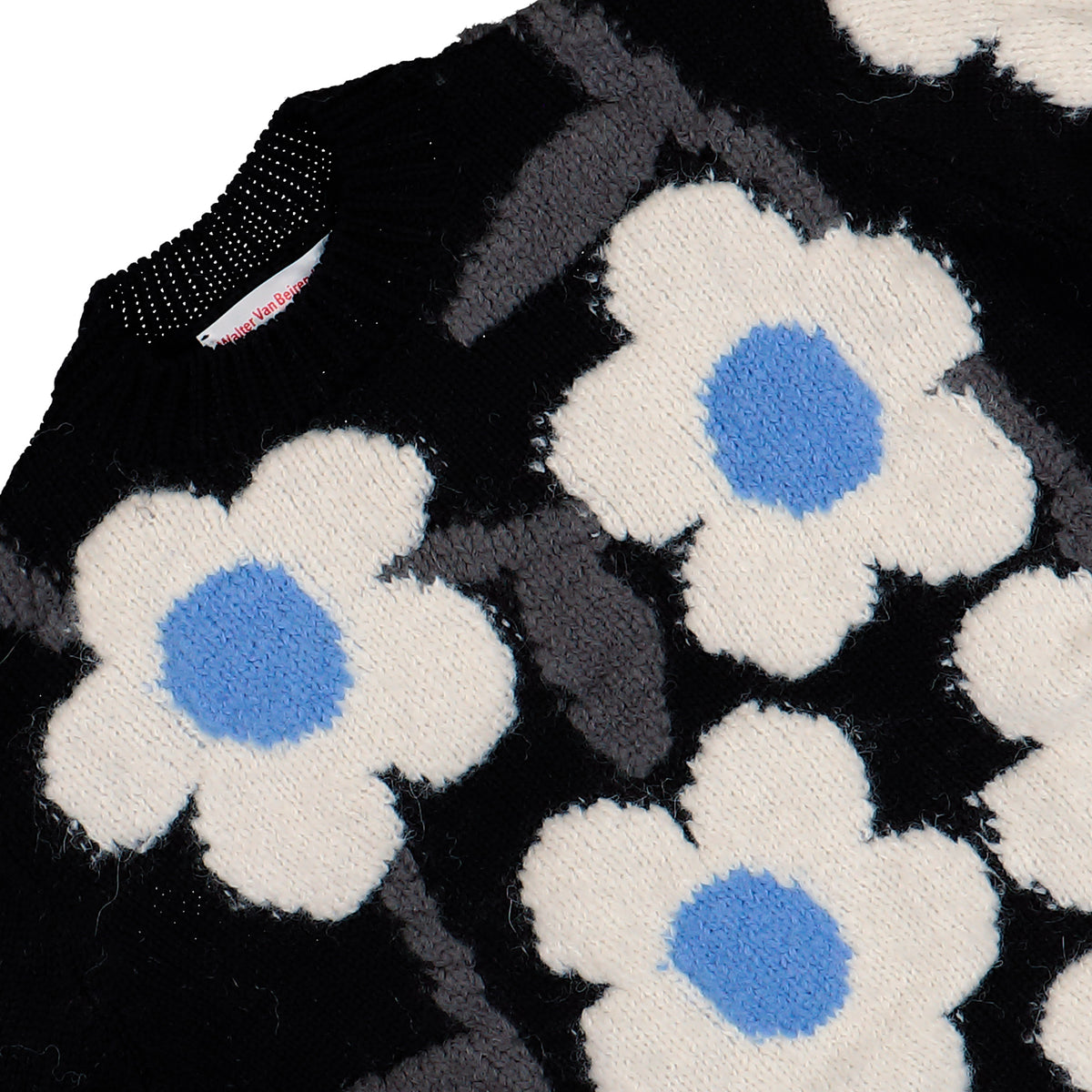 Walter Van Beirendonck Flower Power Knit Comb.I Black Knits 5002 Detail View 3 | GATE