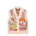 Walter Van Beirendonck Stop War Cardigan Comb.III Ecru Knits 5005 Detail View 1 | GATE