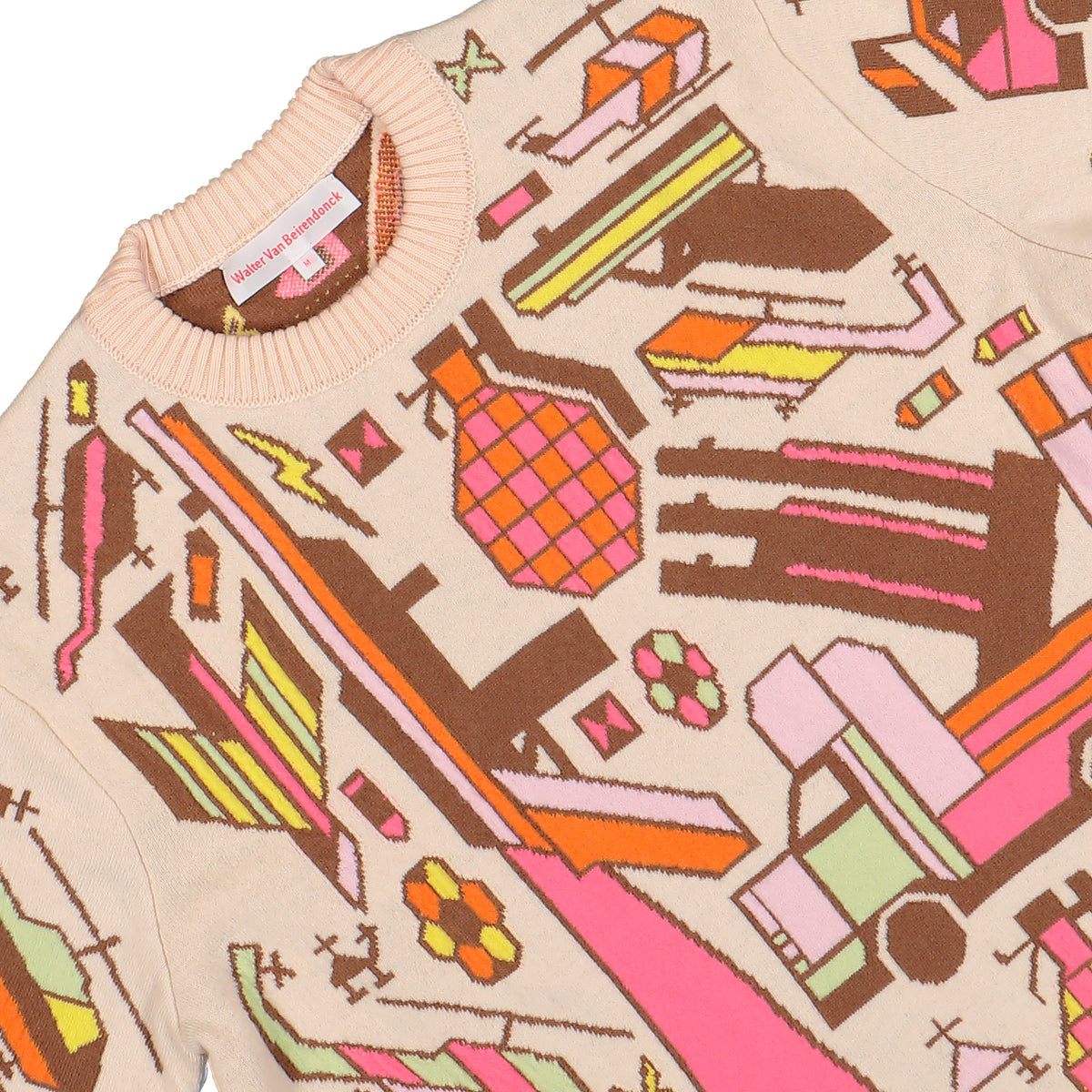 Walter Van Beirendonck Stop War Knit Comb.III Ecru Knits 5006 Detail View 3 | GATE