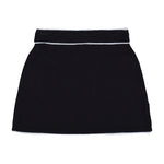 Marine Serre Light Ribbed Jersey Drawstring-Waist Mini Skirt Black Skirts WSK133A CJER0011 BK99 Detail View 2 | GATE