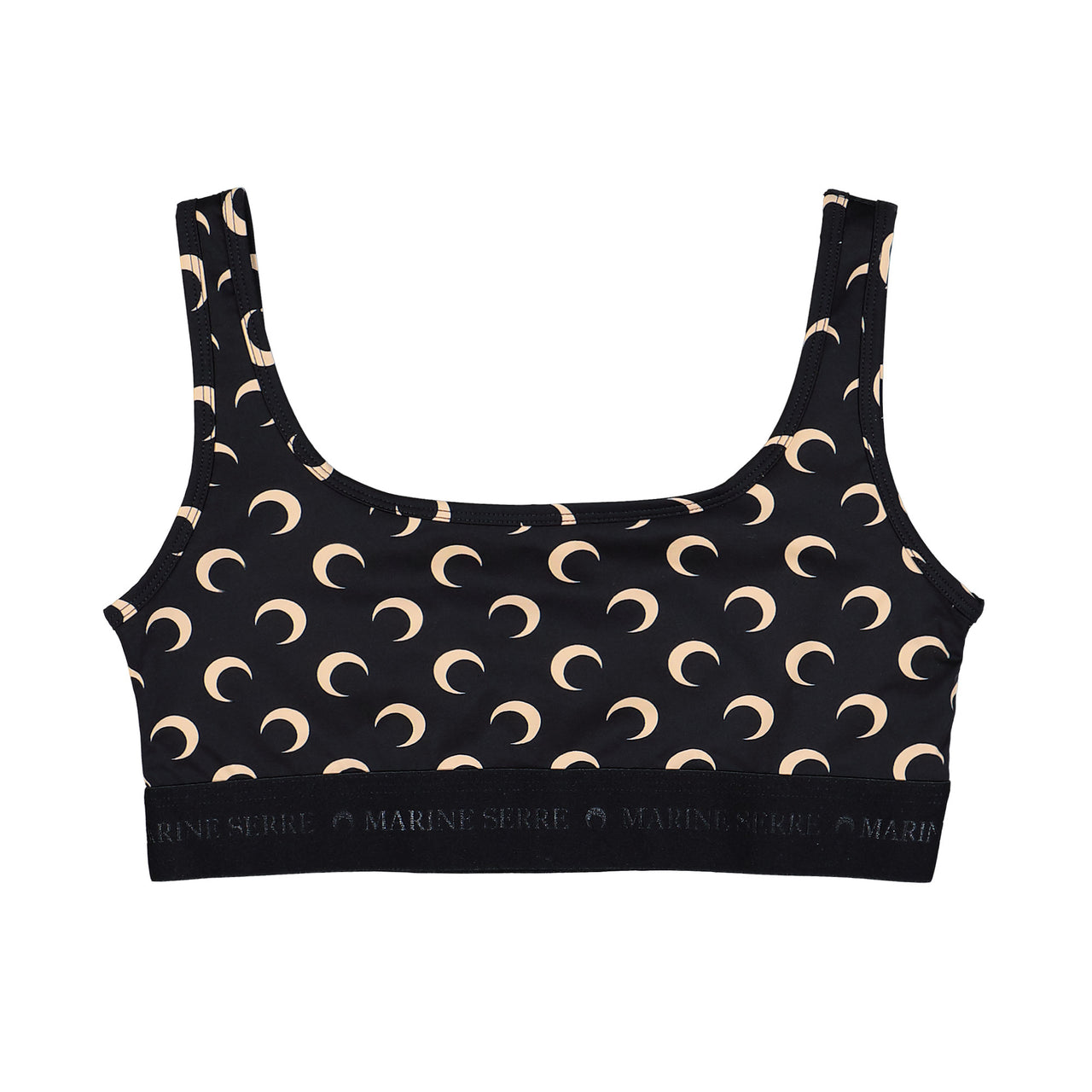 Marine Serre Moon Printed Jersey Sports Bra Inverse Tan Bras & Bralettes WUW055B CJER0001 IT99 Detail View 1 | GATE