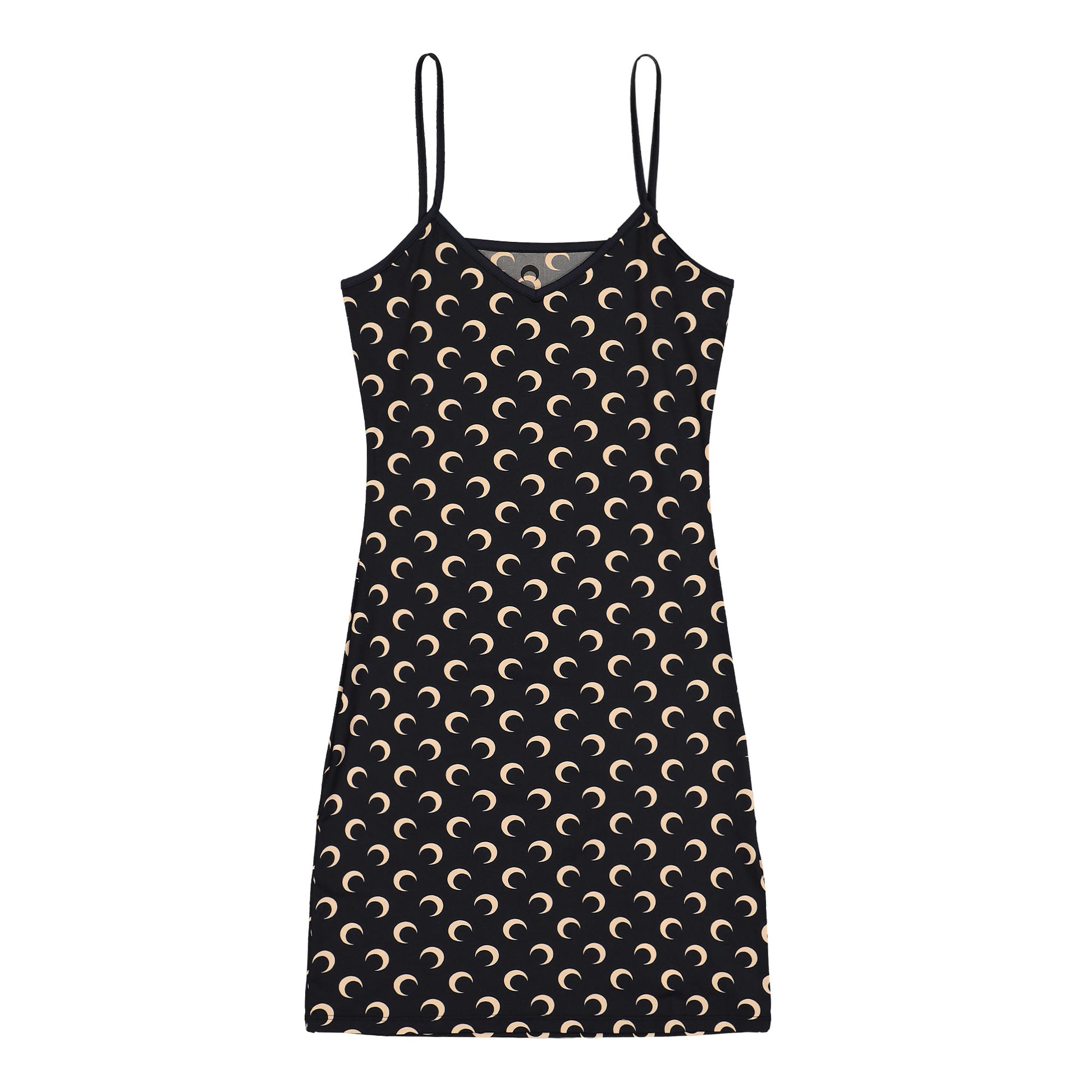 Marine Serre Moon Printed Jersey Straps Mini Dress Inverse Tan Dresses WDR485A CJER0001 IT99 Detail View 1 | GATE